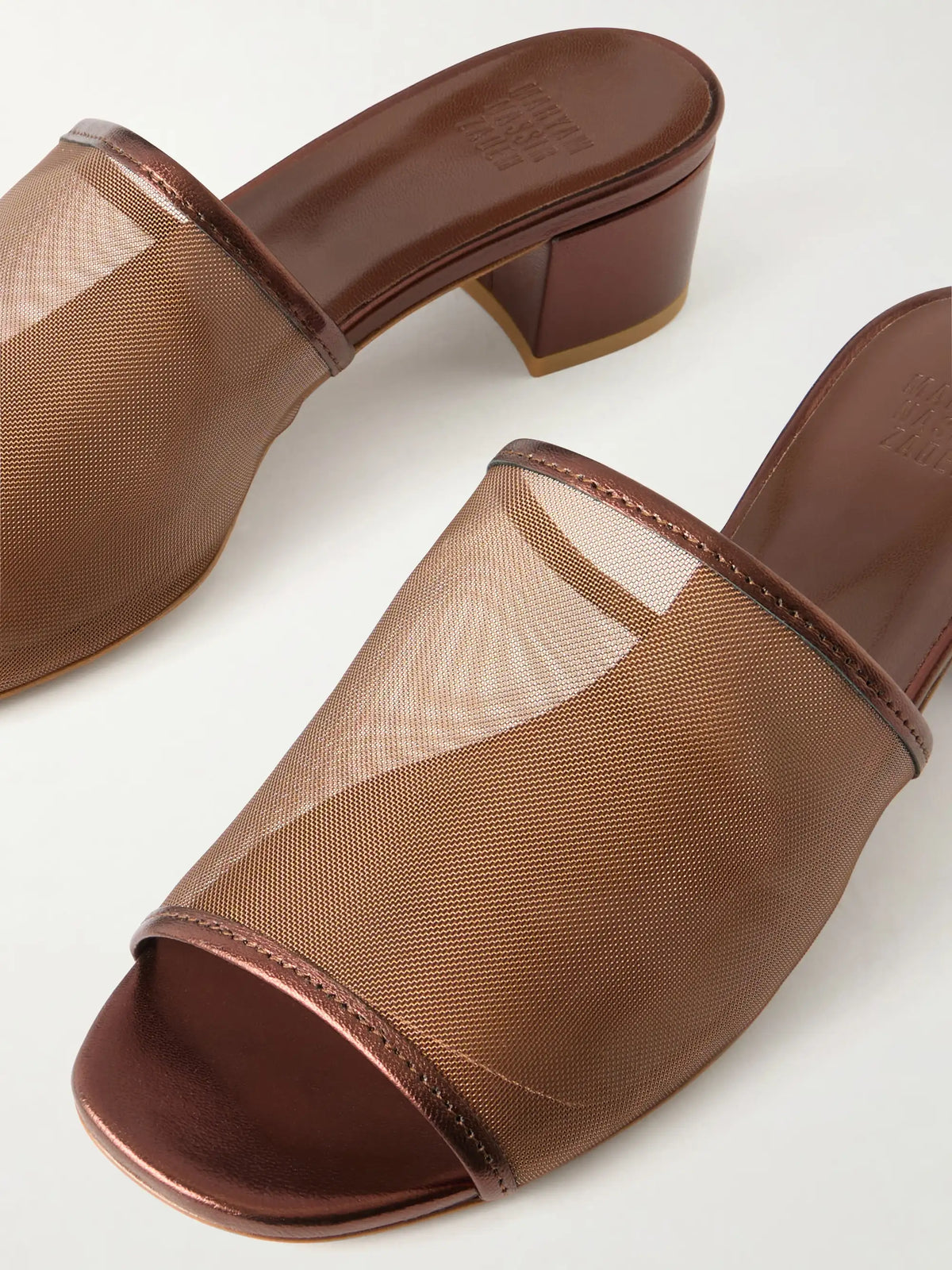 Sophie Leather-trimmed Mesh Mules