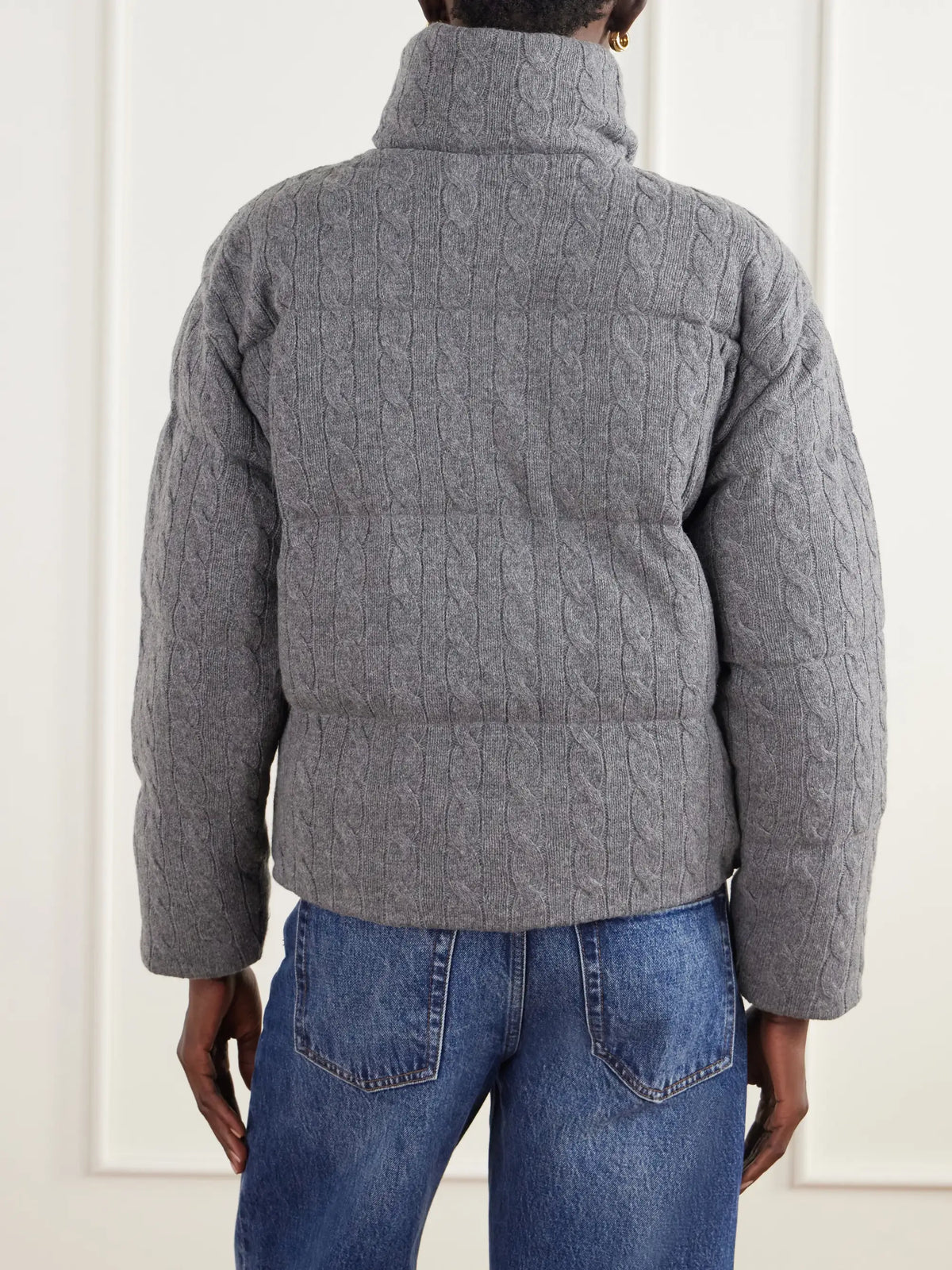 Polo Ralph Lauren Padded Quilted Cable-knit Wool And Cashmere-blend Jacket