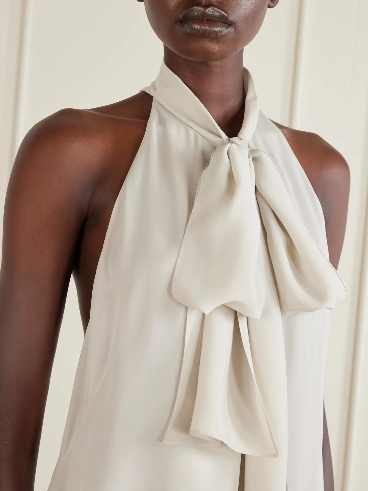 Halterneck Silk-georgette Blouse