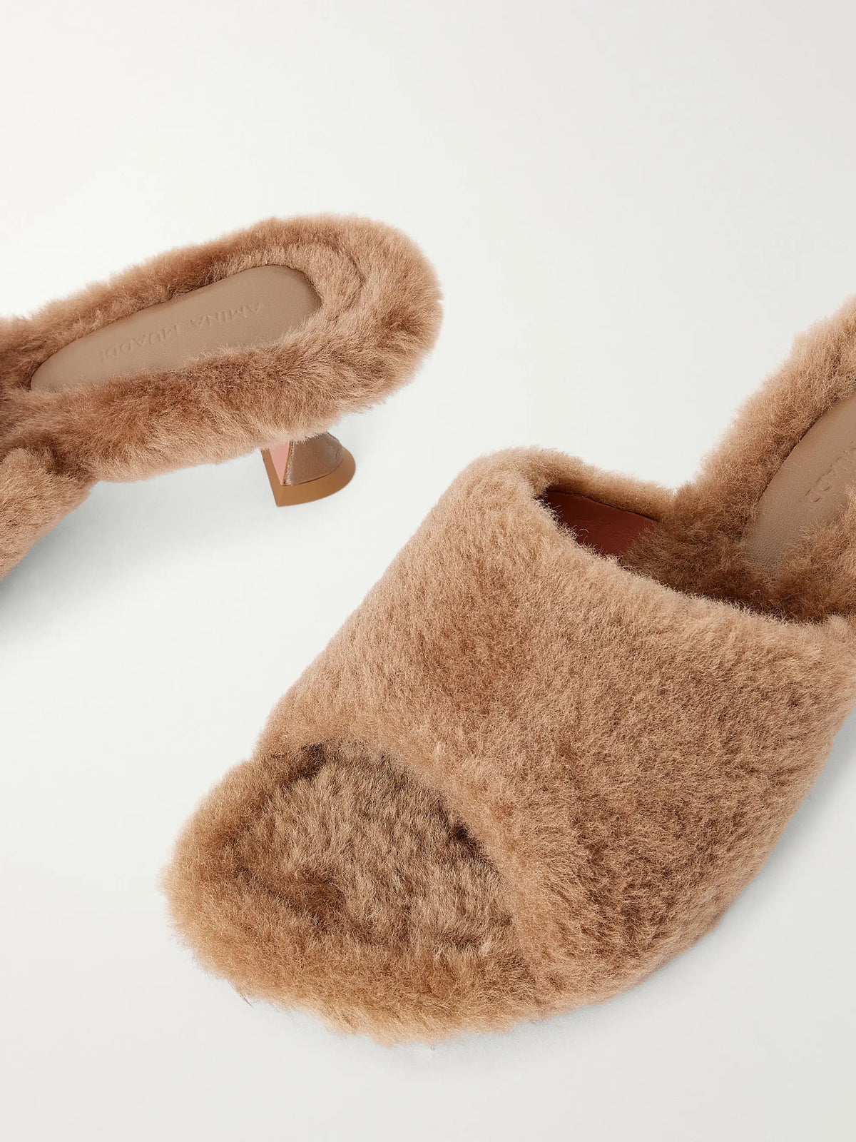 Amina Muaddi Taylor 45 Shearling Sandals