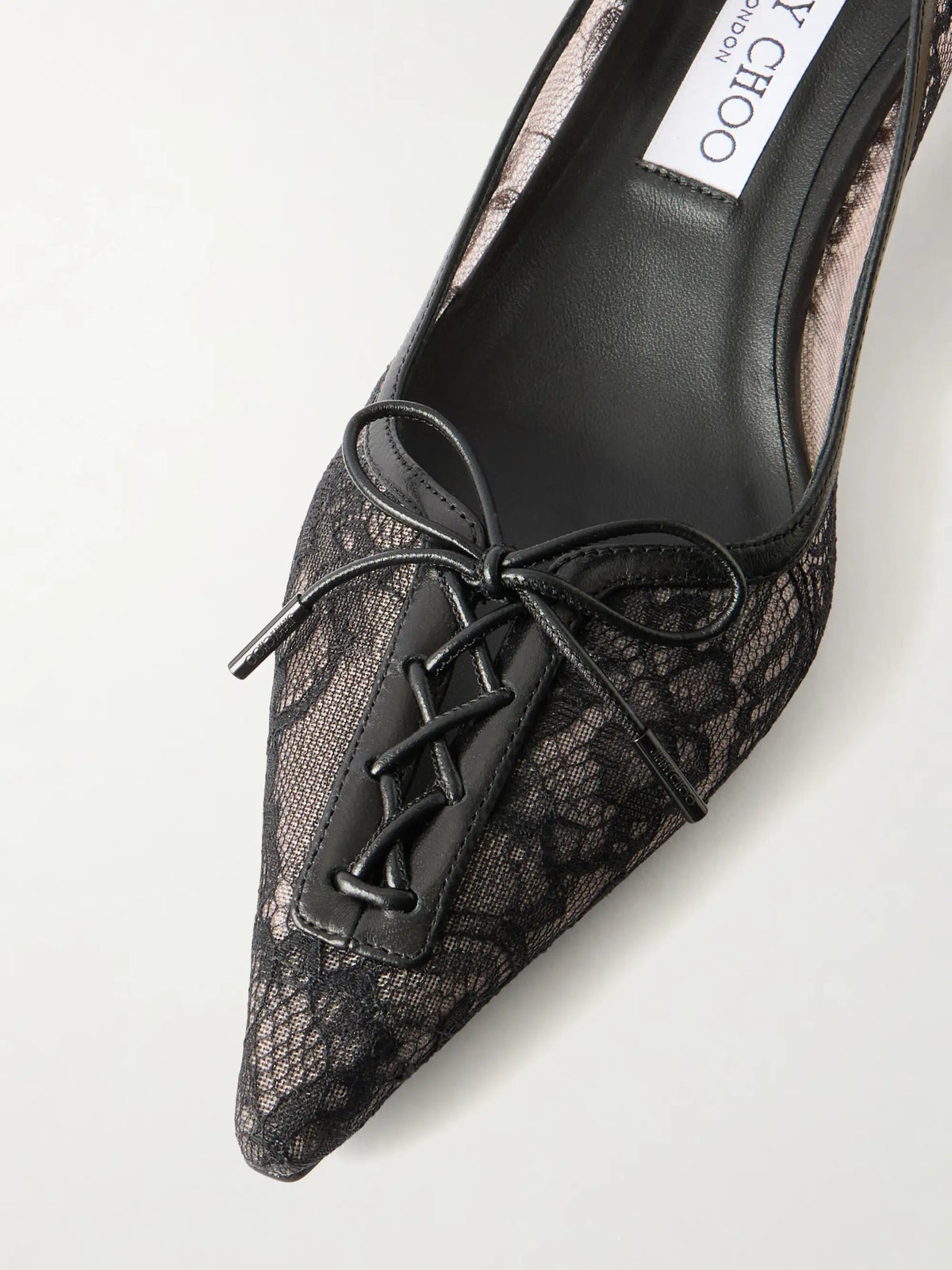 Scarlett 50 Leather-trimmed Lace Pumps