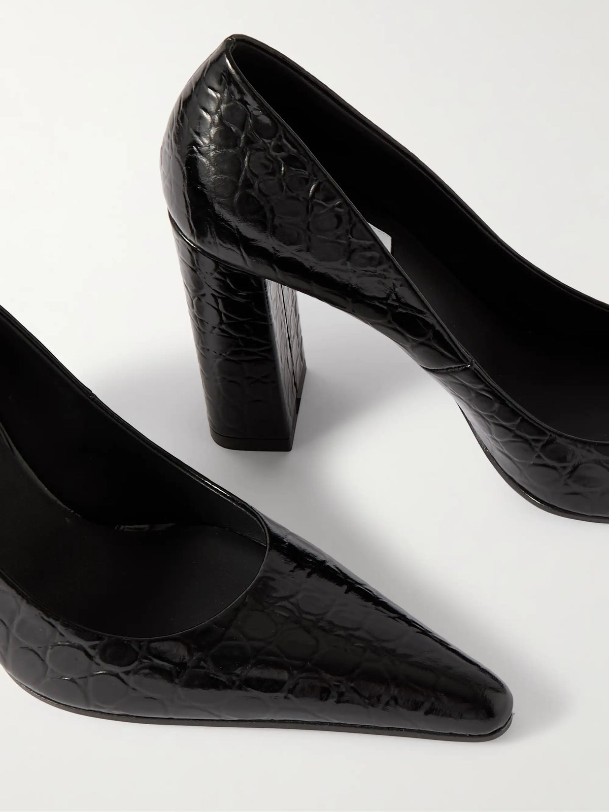 90 Croc-effect Leather Pumps