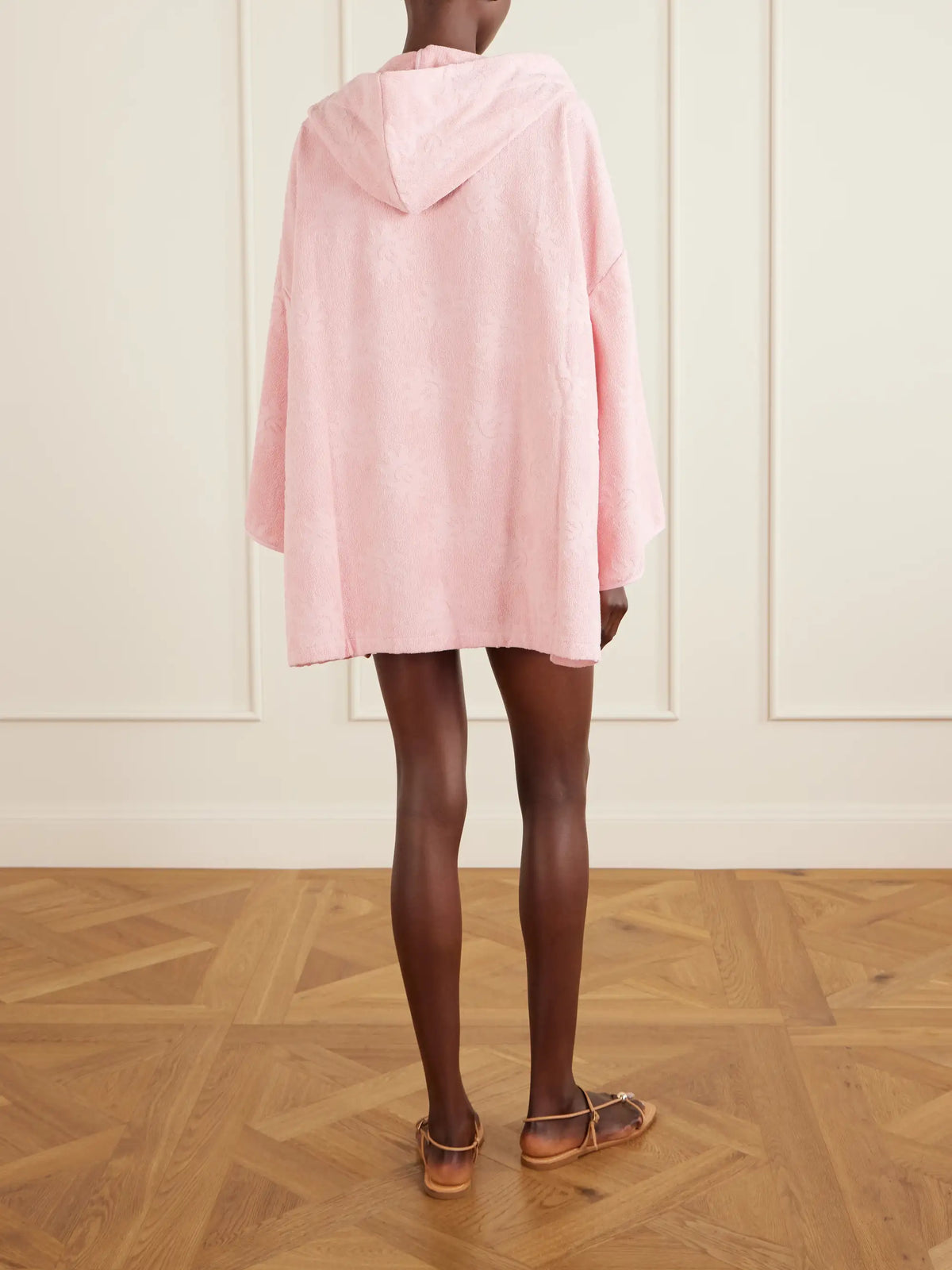 Hooded Jacquard-cotton Terry Cover-up