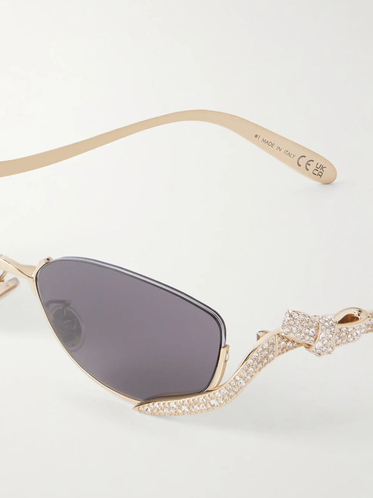 Eyewear Dior Bow B1u Embellished Cat-eye Gold-tone Sunglasses