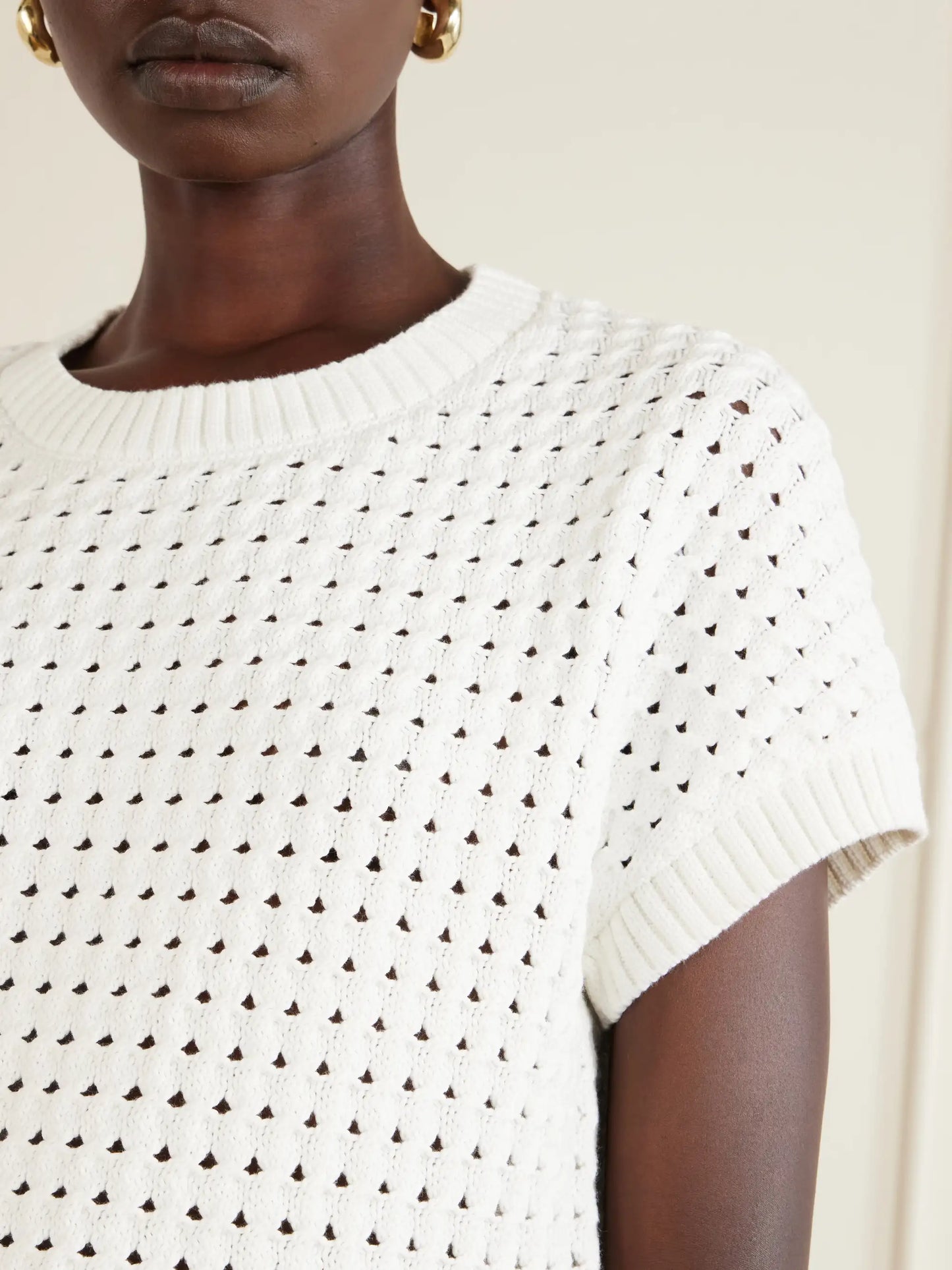Denny Open-knit Cotton-blend T-shirt