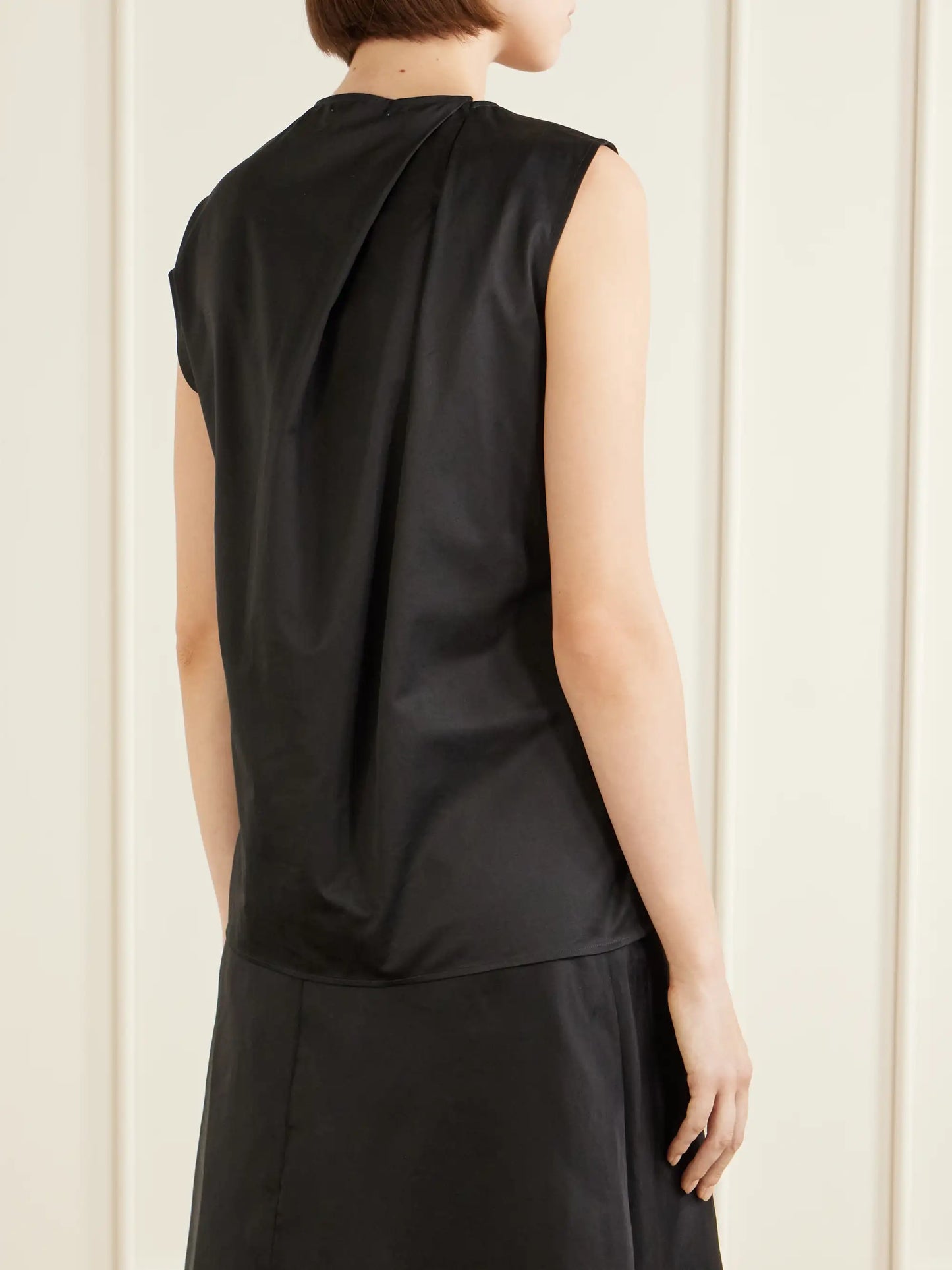 Tie-detailed Cotton Top
