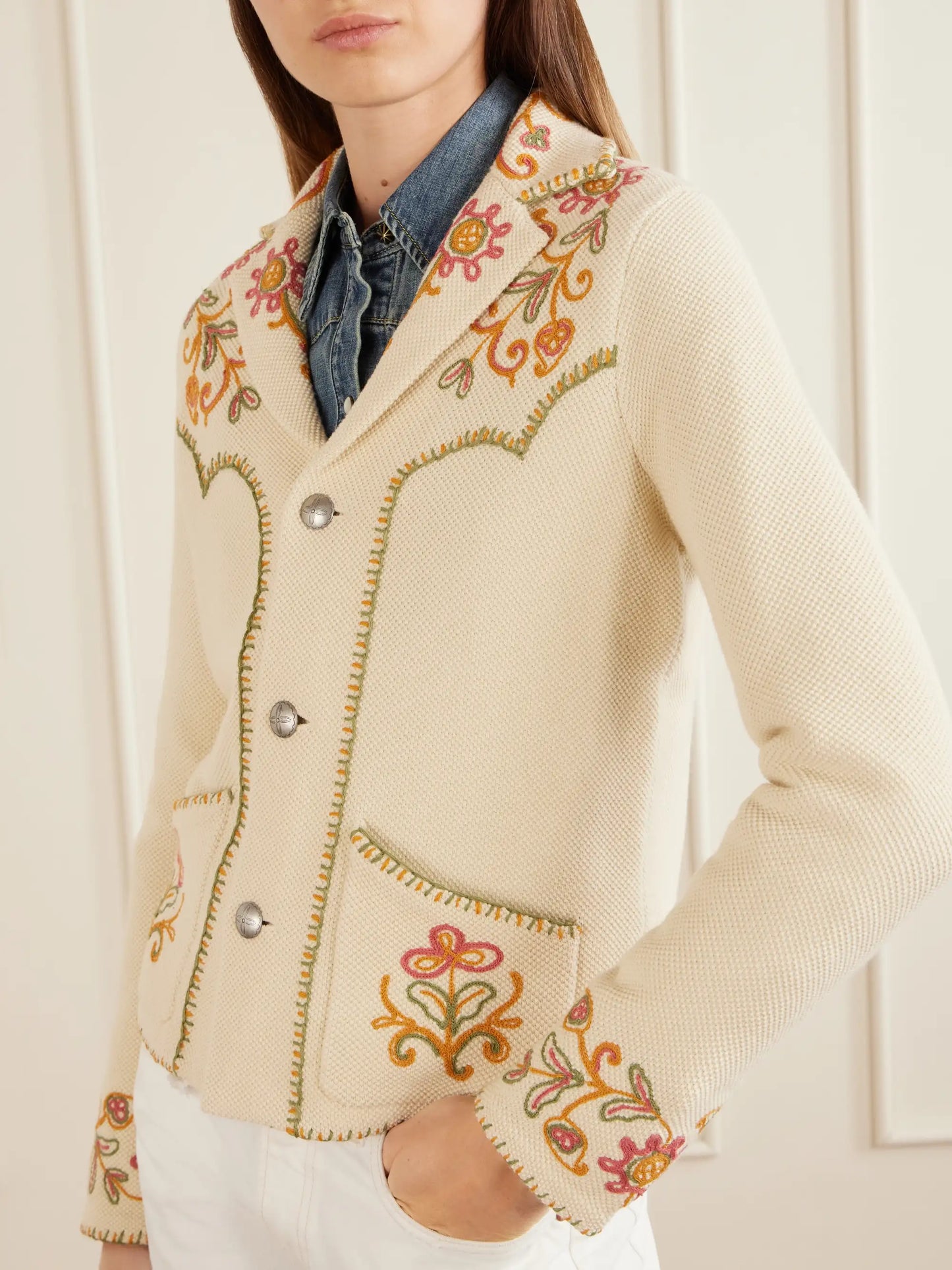 Bella Crochet-trimmed Cotton And Cashmere-blend Cardigan