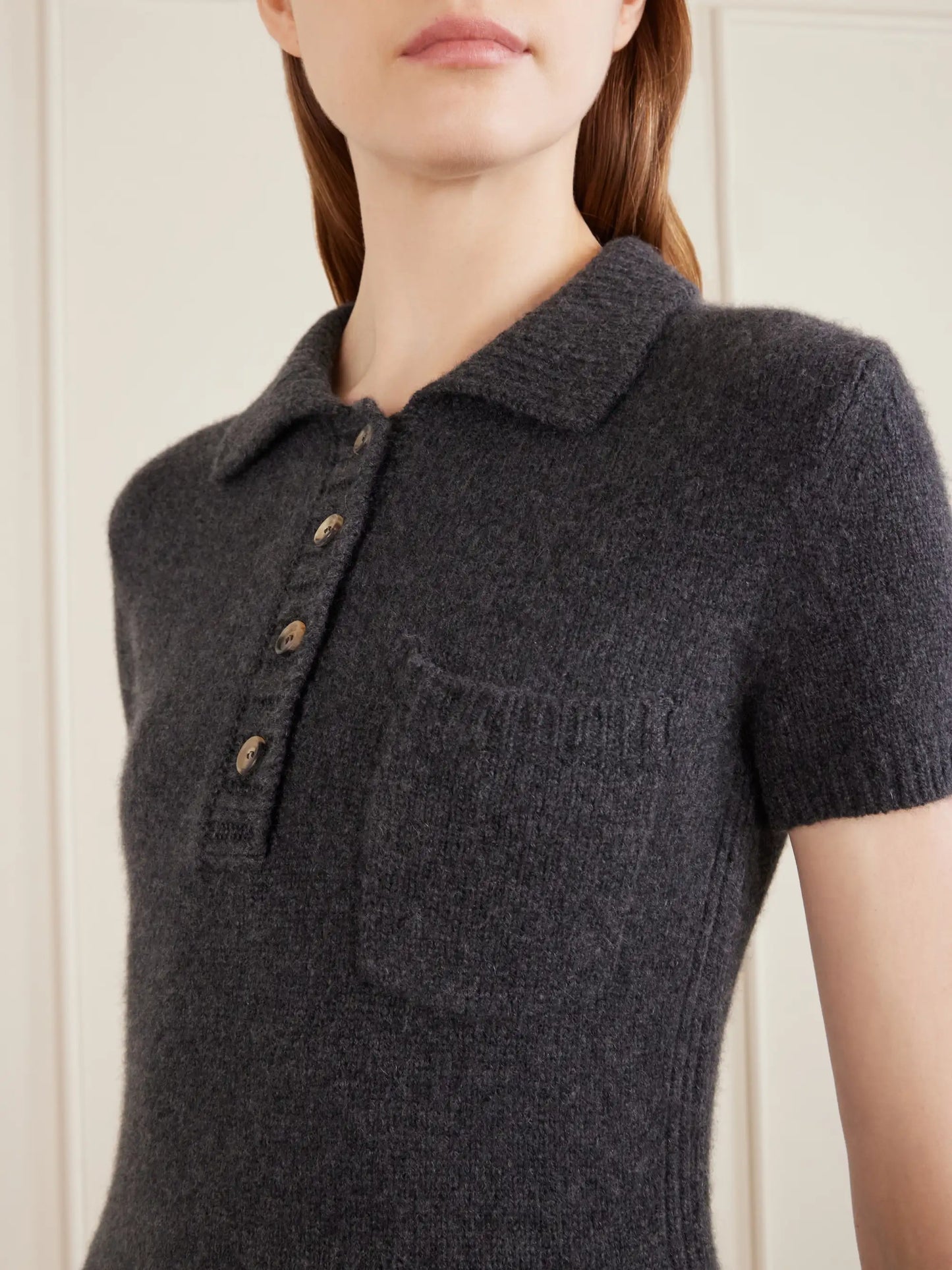 Nehra Cashmere-knitted Polo Mini Dress