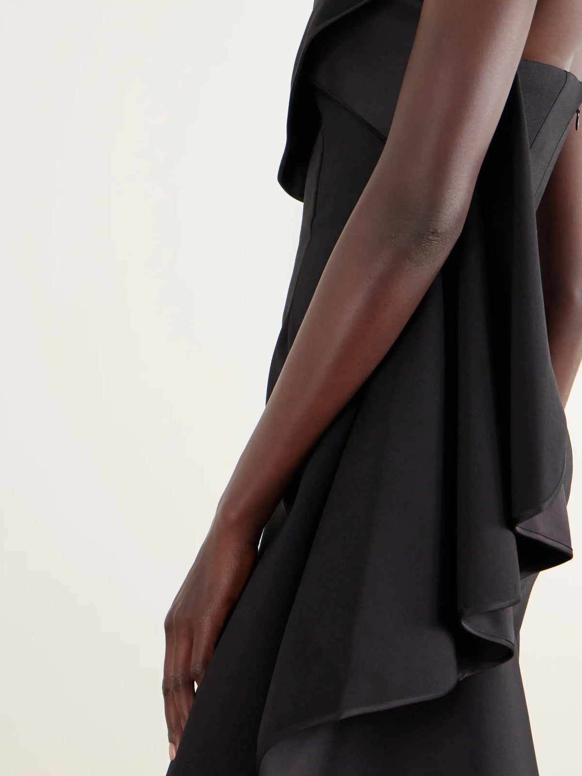 Solace London Andress Strapless Ruffled Crepe Bustier Gown