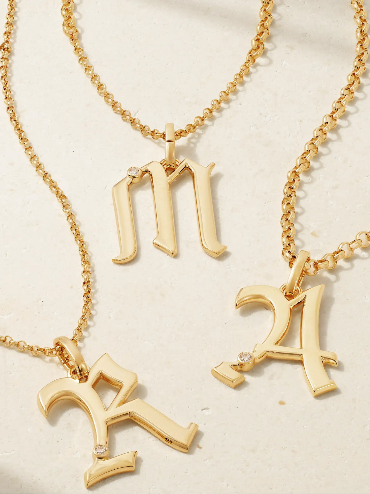 Initials 18-karat Gold Diamond Pendant