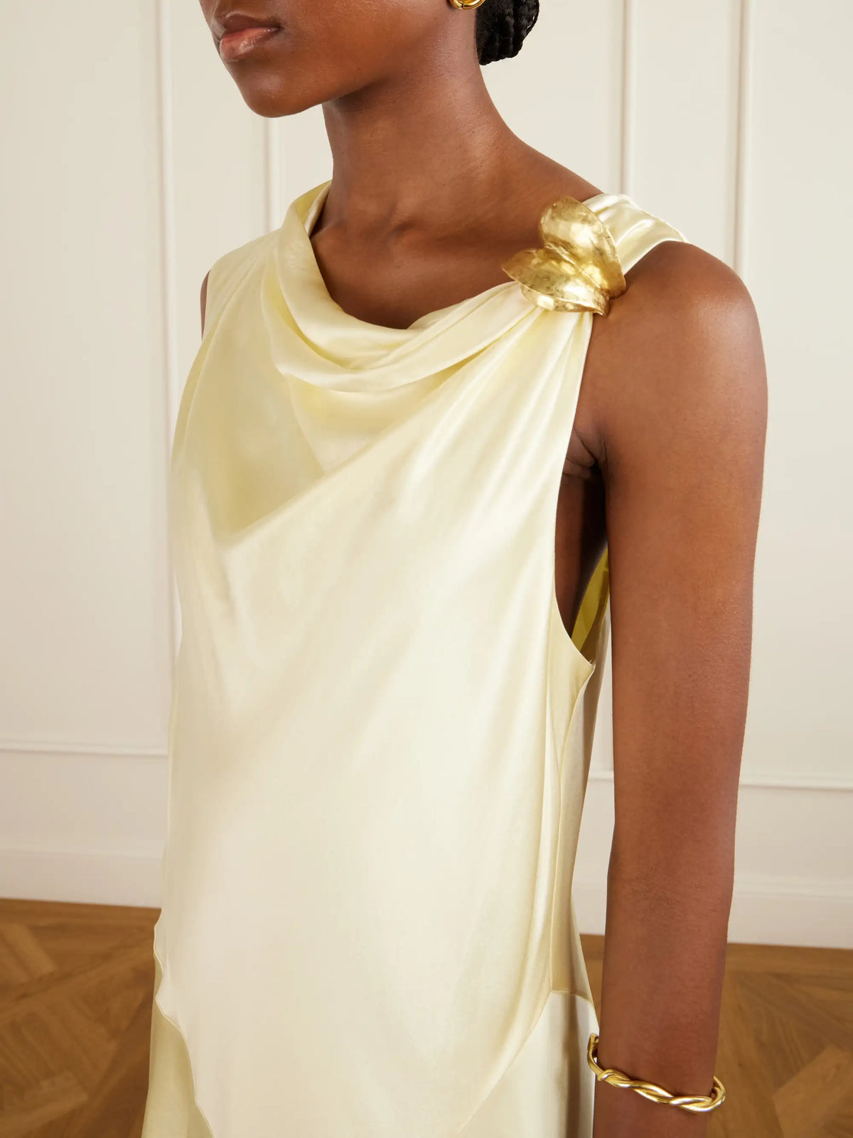Aje Siren Embellished Satin Maxi Dress