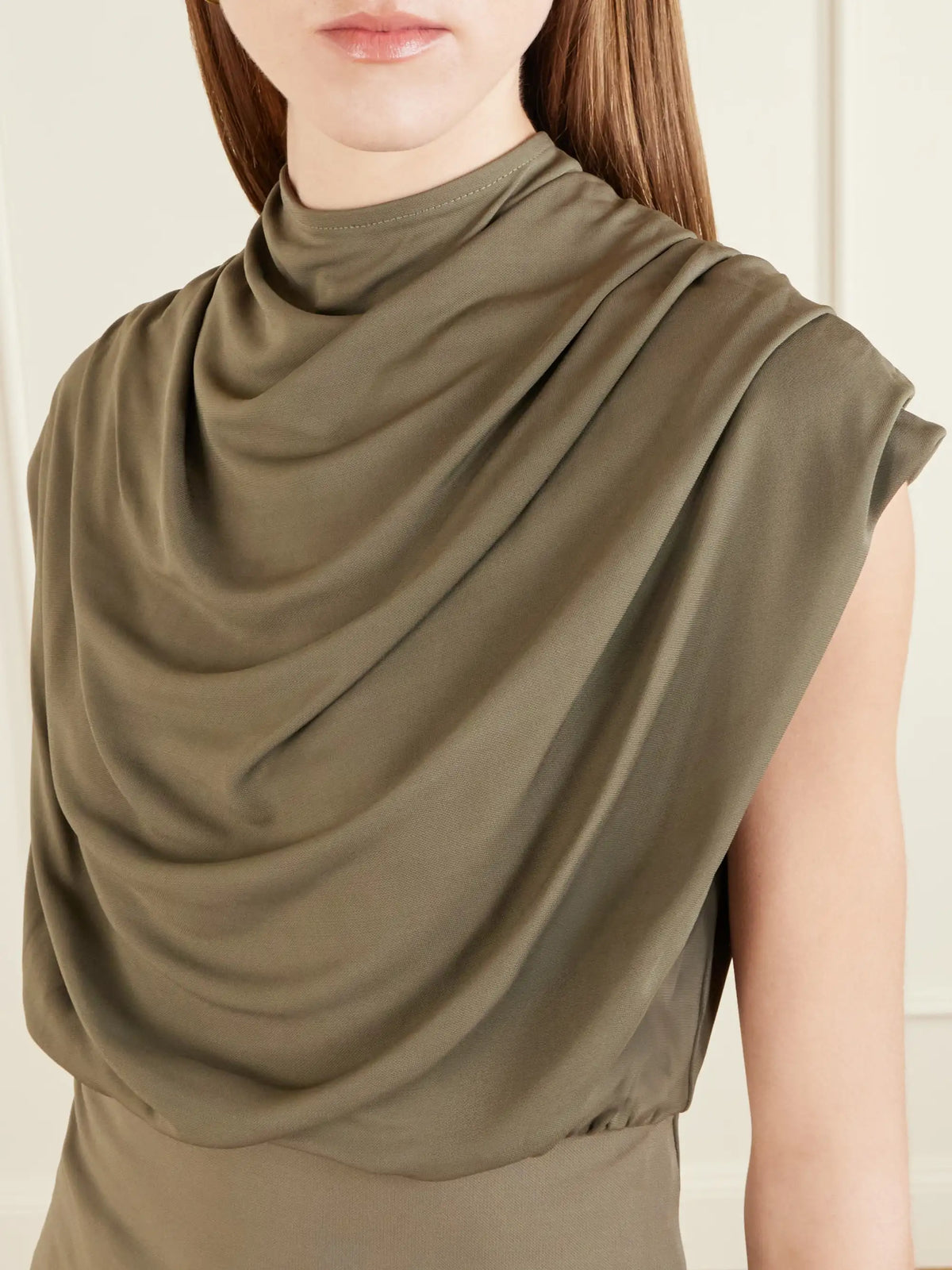 KALLMEYER Jocelyn Gathered Draped Jersey Top