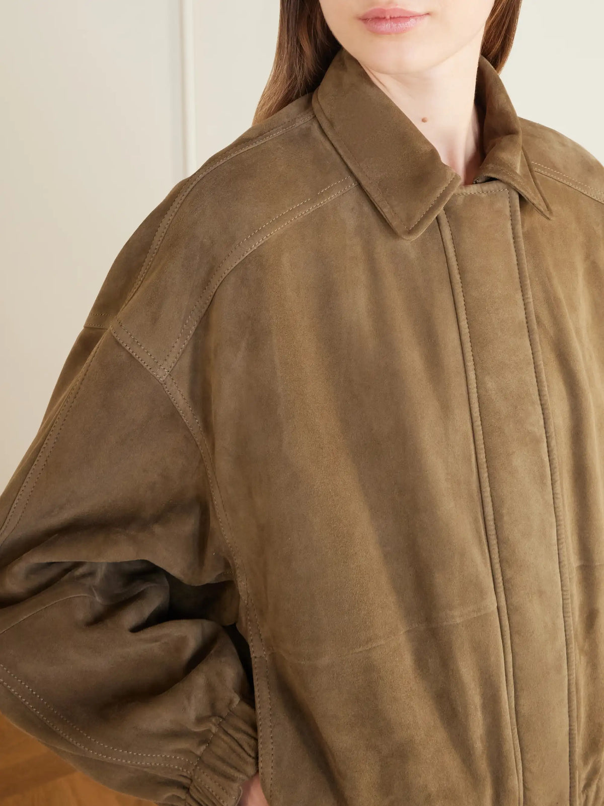 Brunello Cucinelli Paneled Suede Bomber Jacket
