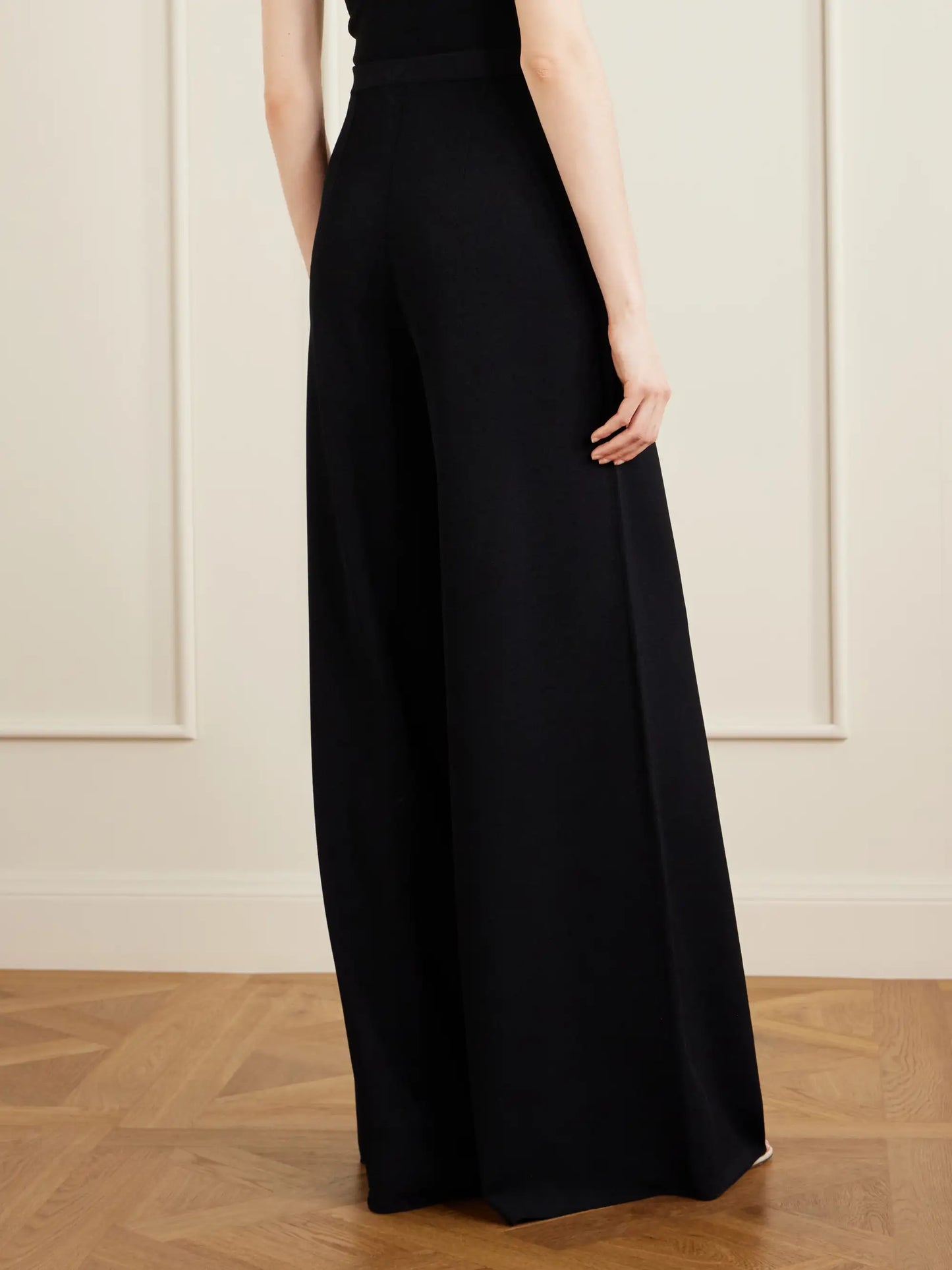Stretch-jersey Mid-rise Wide-leg Pants
