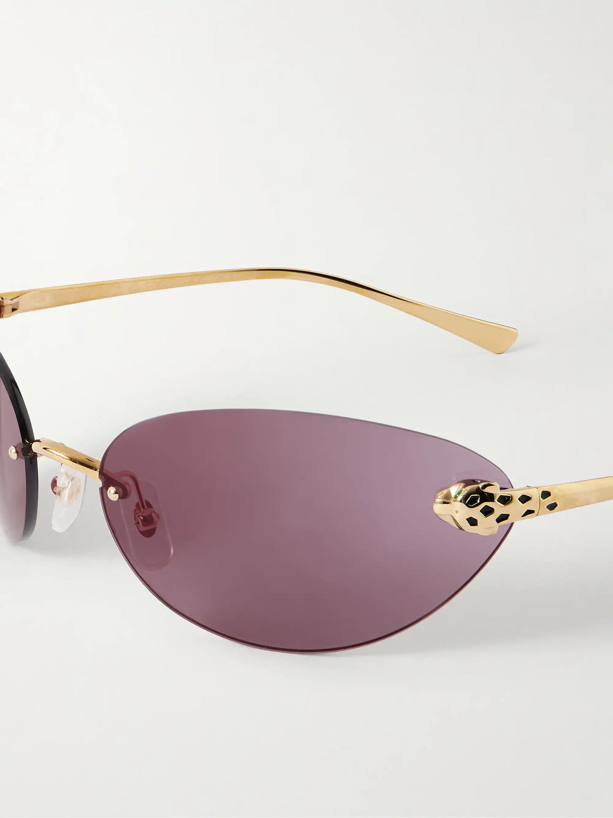 Panthère De Cartier Rimless Cat-eye Gold-tone Sunglasses