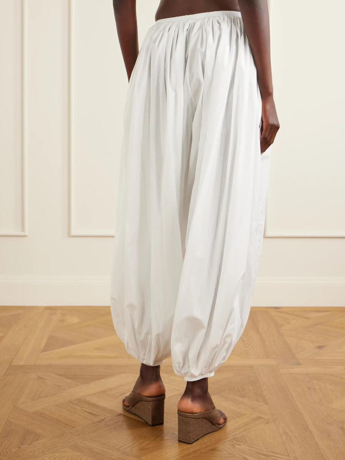 Alaïa Striped Cotton-poplin Balloon Pants