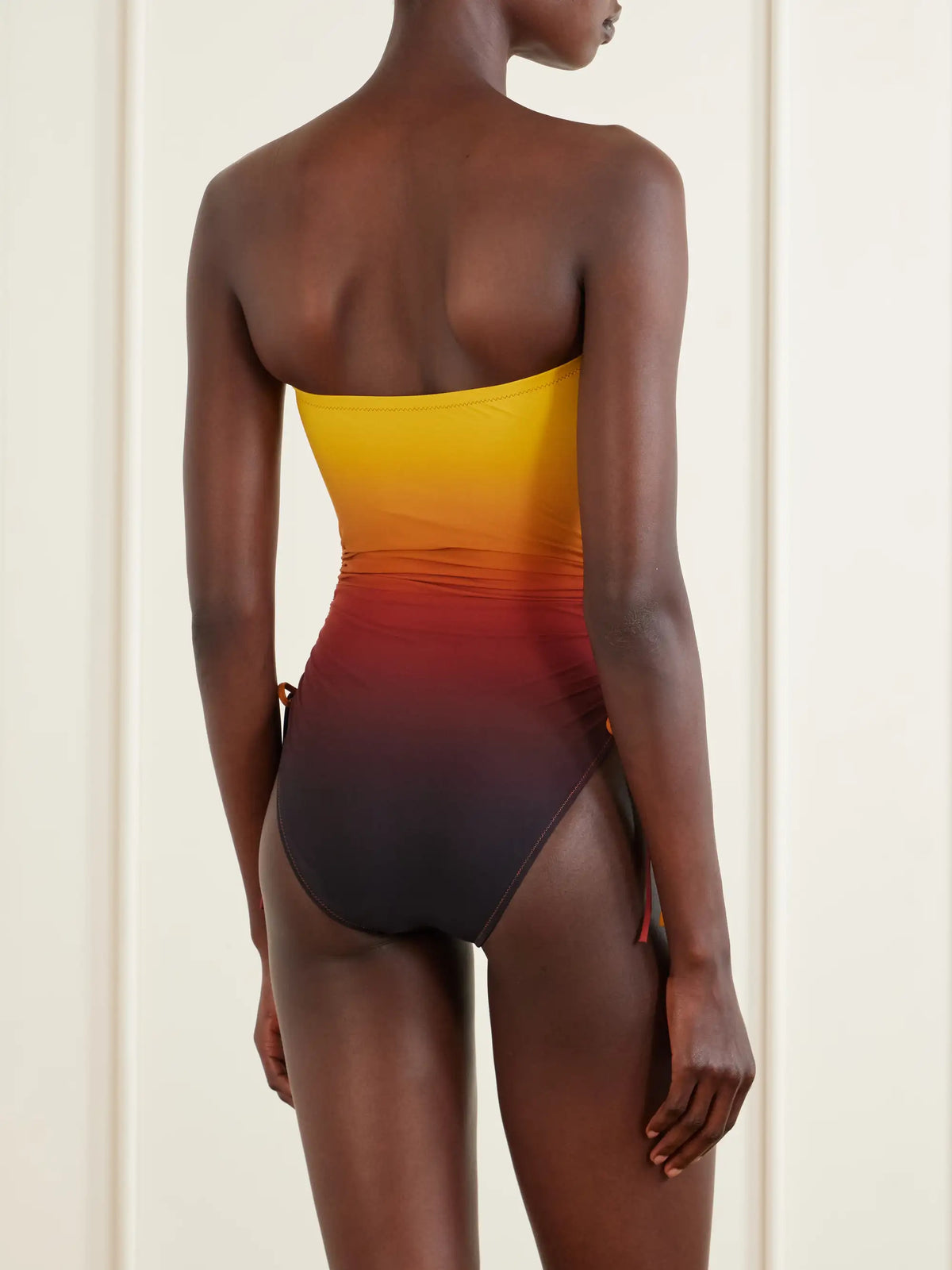 Lido Sessantadue Strapless Ruched Dégradé Swimsuit