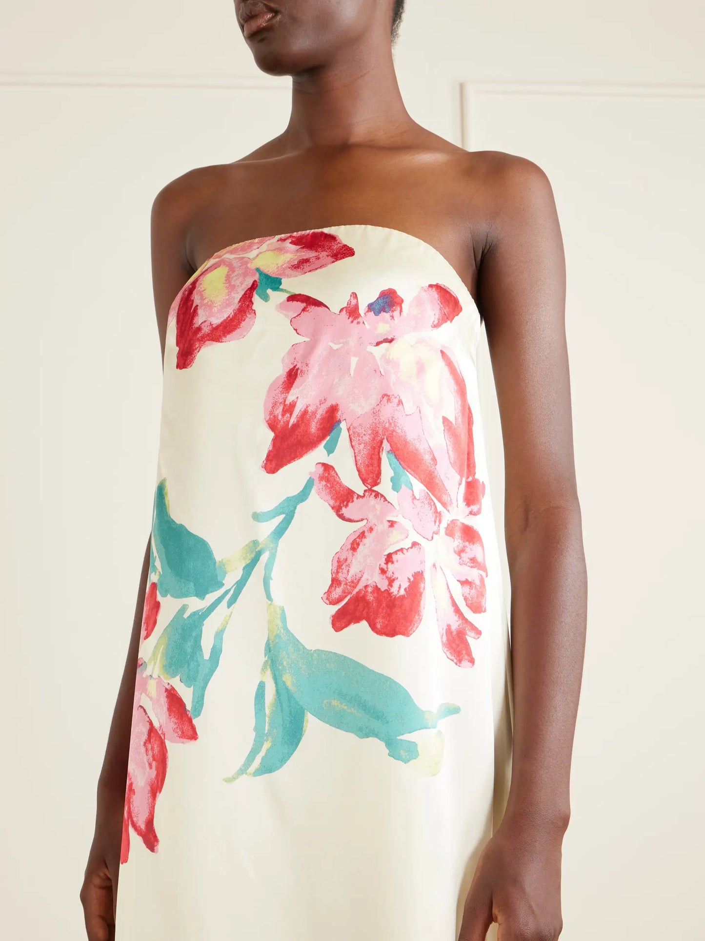 Sunblush Bloom Floral-print Silk Gown