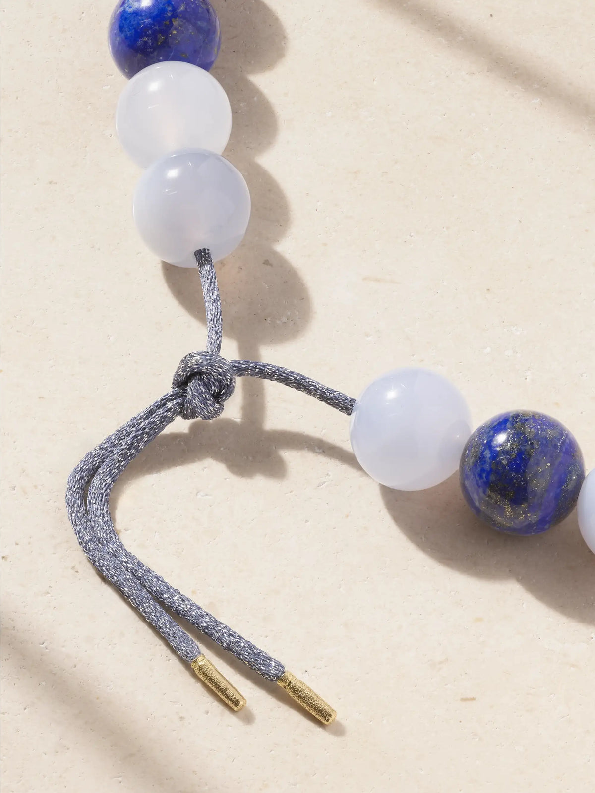 Greenwich Village Downtown 18-karat Gold, Enamel, Chalcedony, Lapis Lazuli And Lurex Necklace