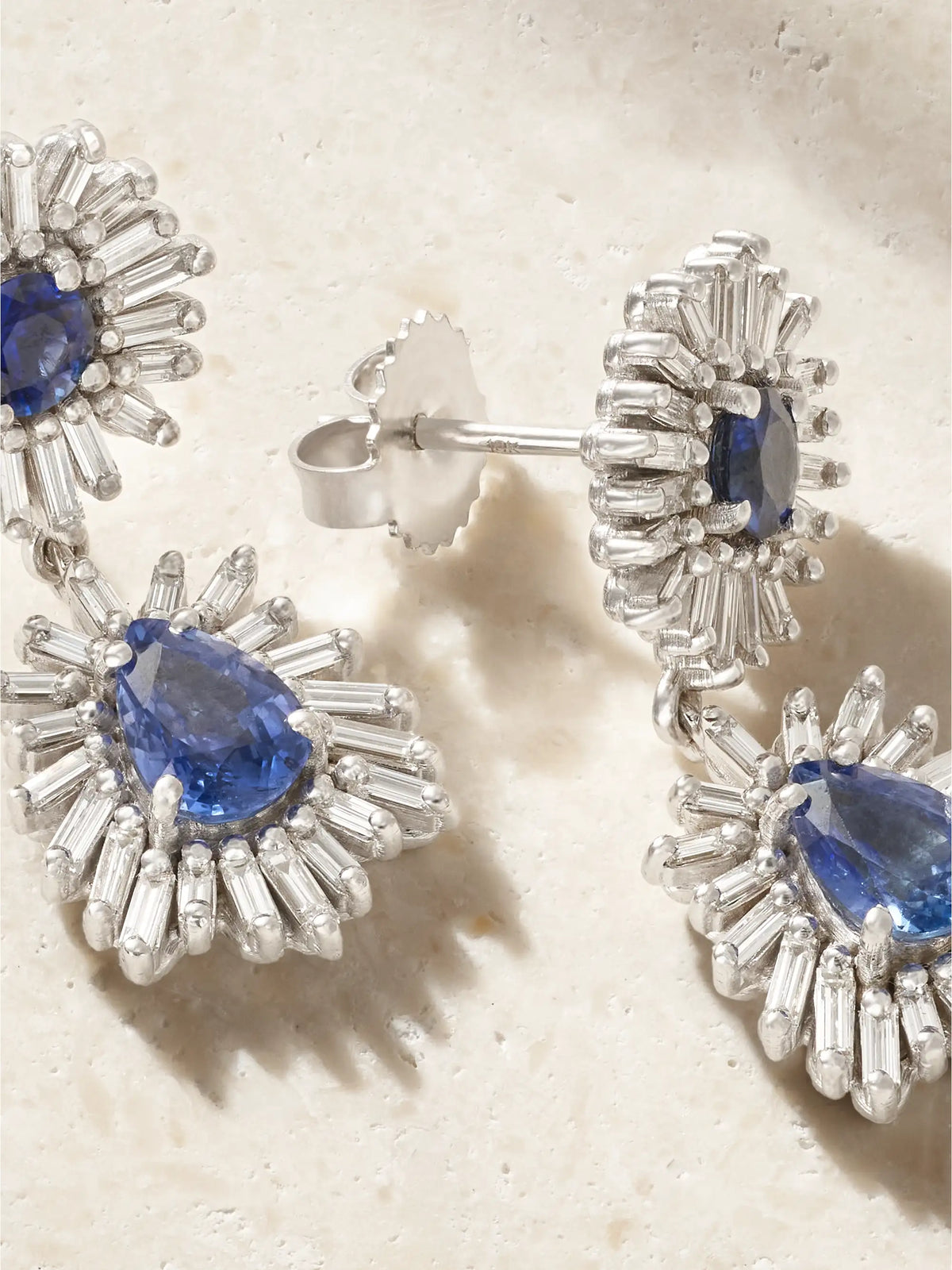 18-karat White Gold, Sapphire And Diamond Earrings