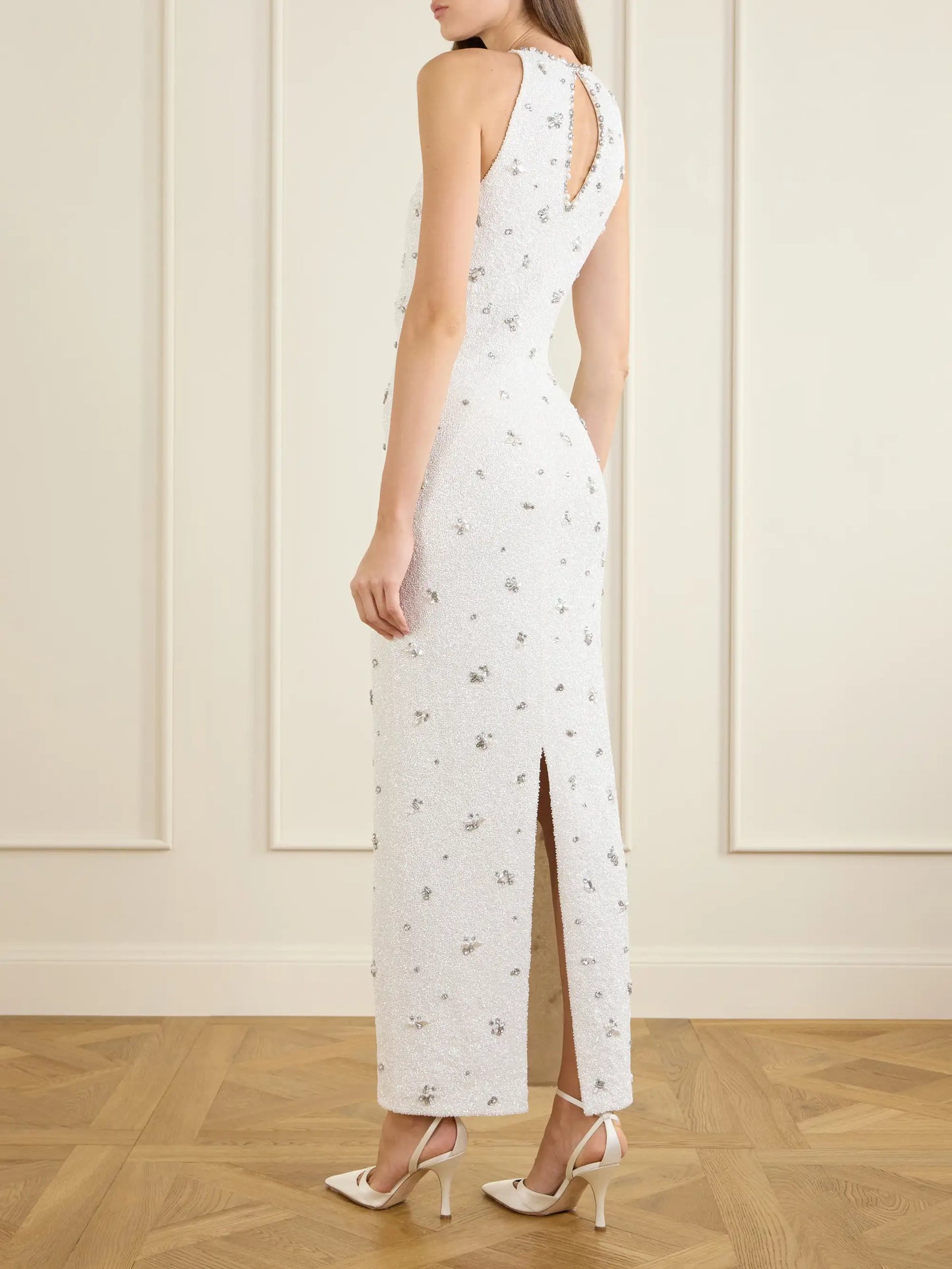 Diamond Embellished Tulle Gown