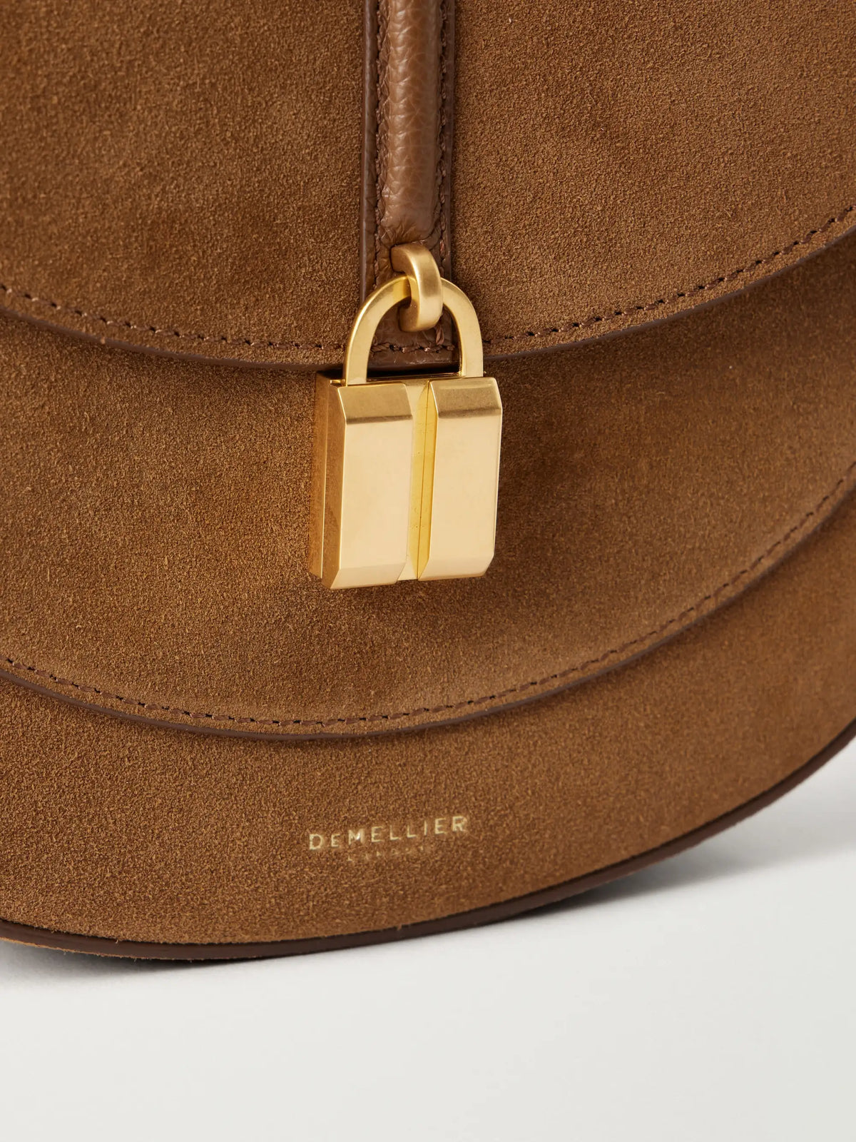 The Sienna Saddle Leather-trimmed Suede Shoulder Bag