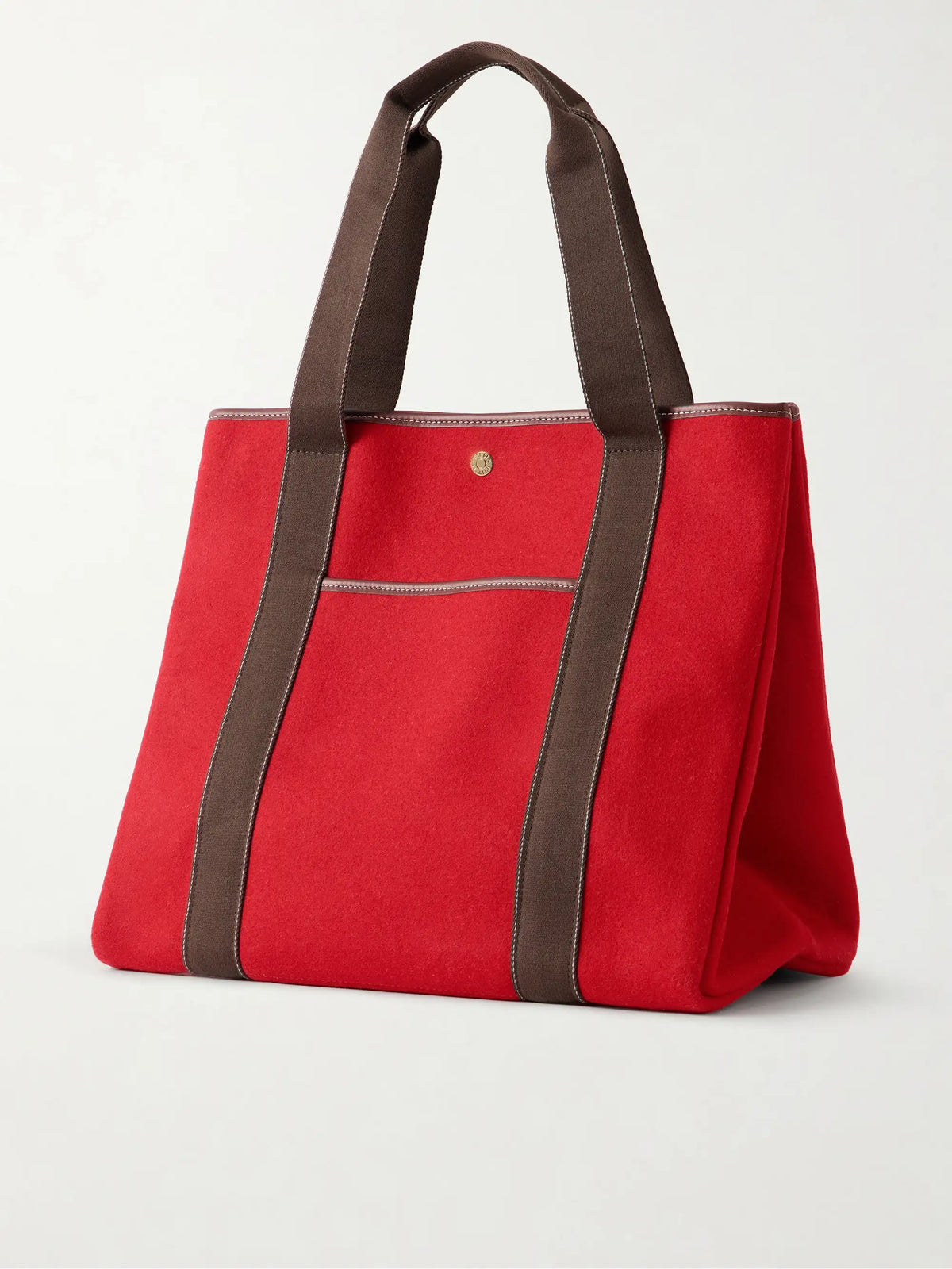 RUE de VERNEUIL Traversée Large Leather-trimmed Flannel Tote