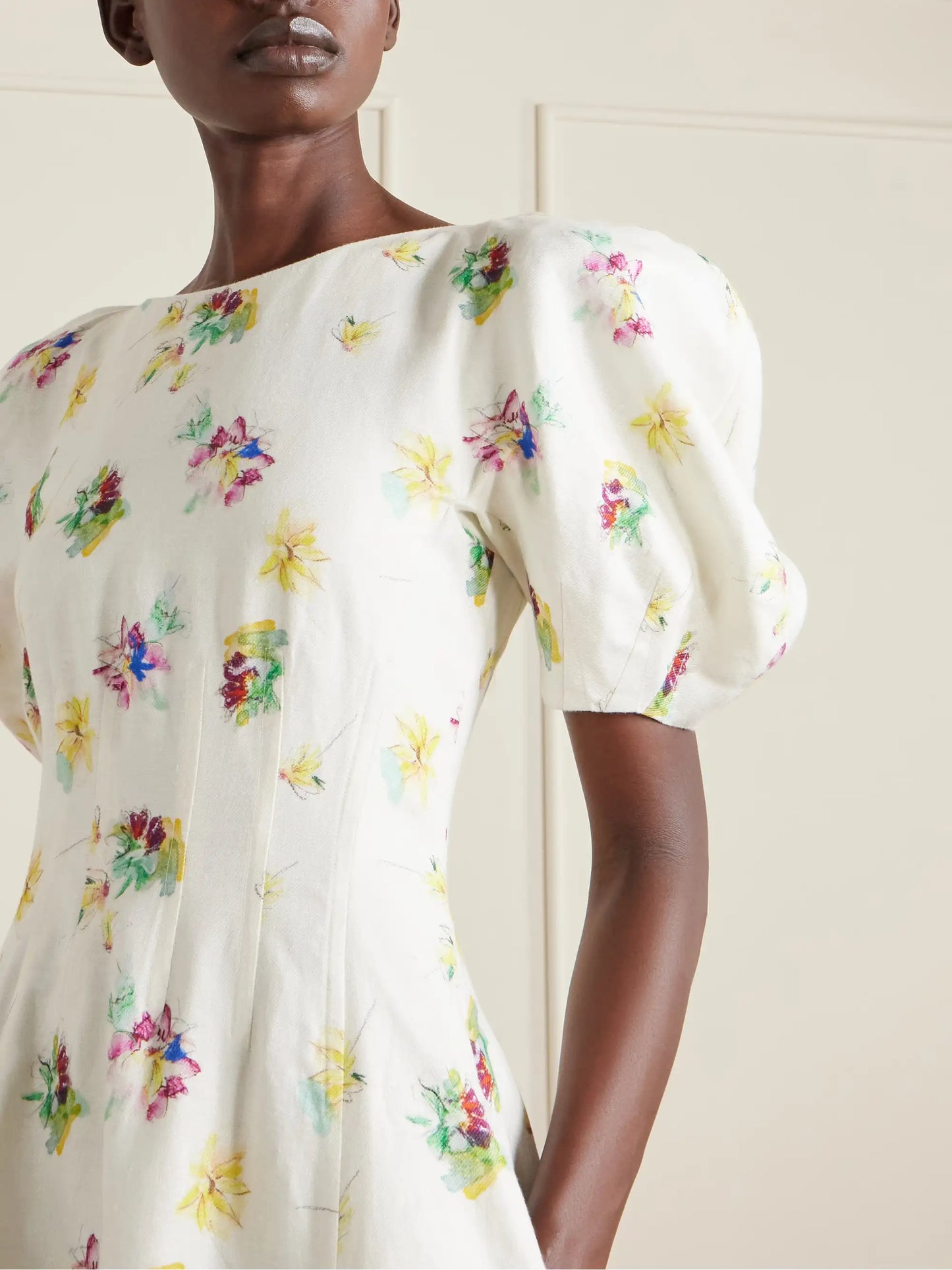 Ranya Floral-print Linen-twill Dress