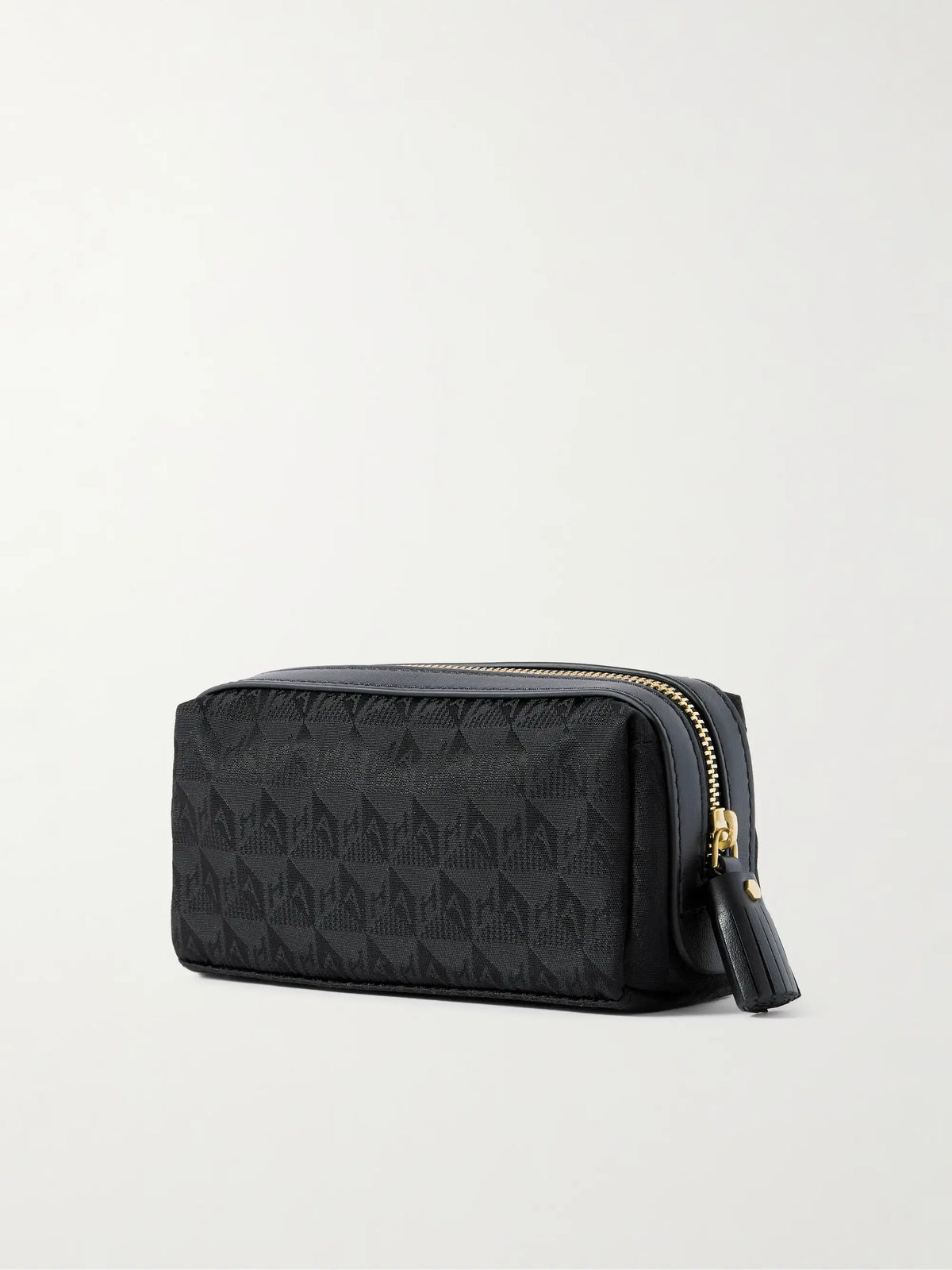 Girlie Stuff Leather-trimmed Jacquard Cosmetics Case