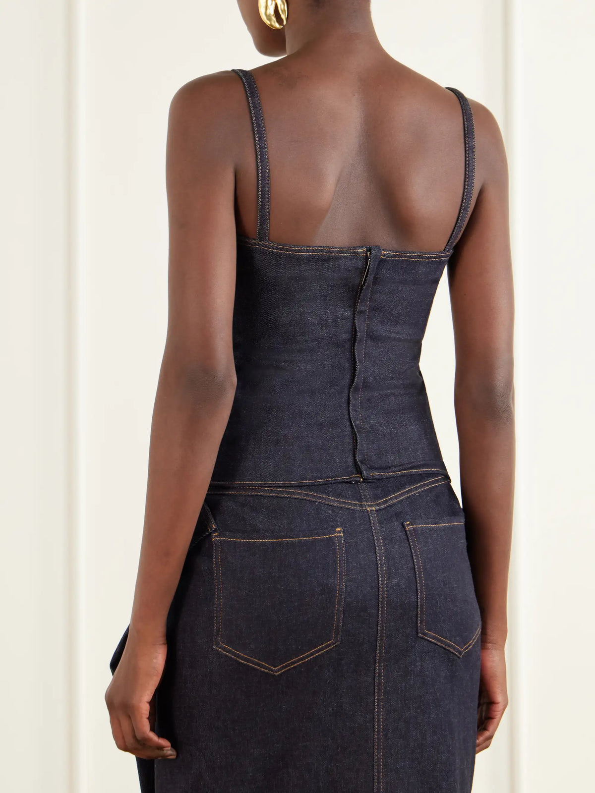 Jacquemus Le Haut De-nimes Cotton And Cashmere-blend Denim Cami