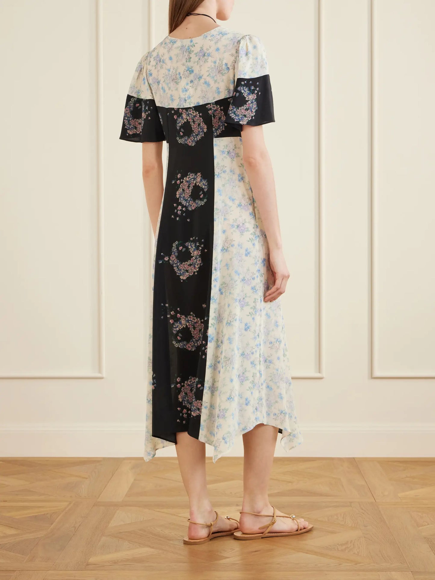 Andalou Floral-print Silk Midi Dress
