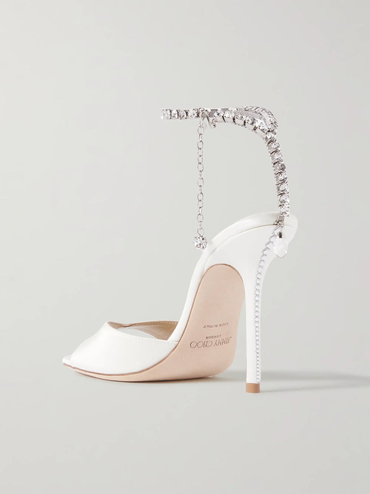 Saeda 100 Crystal-embellished Satin Sandals