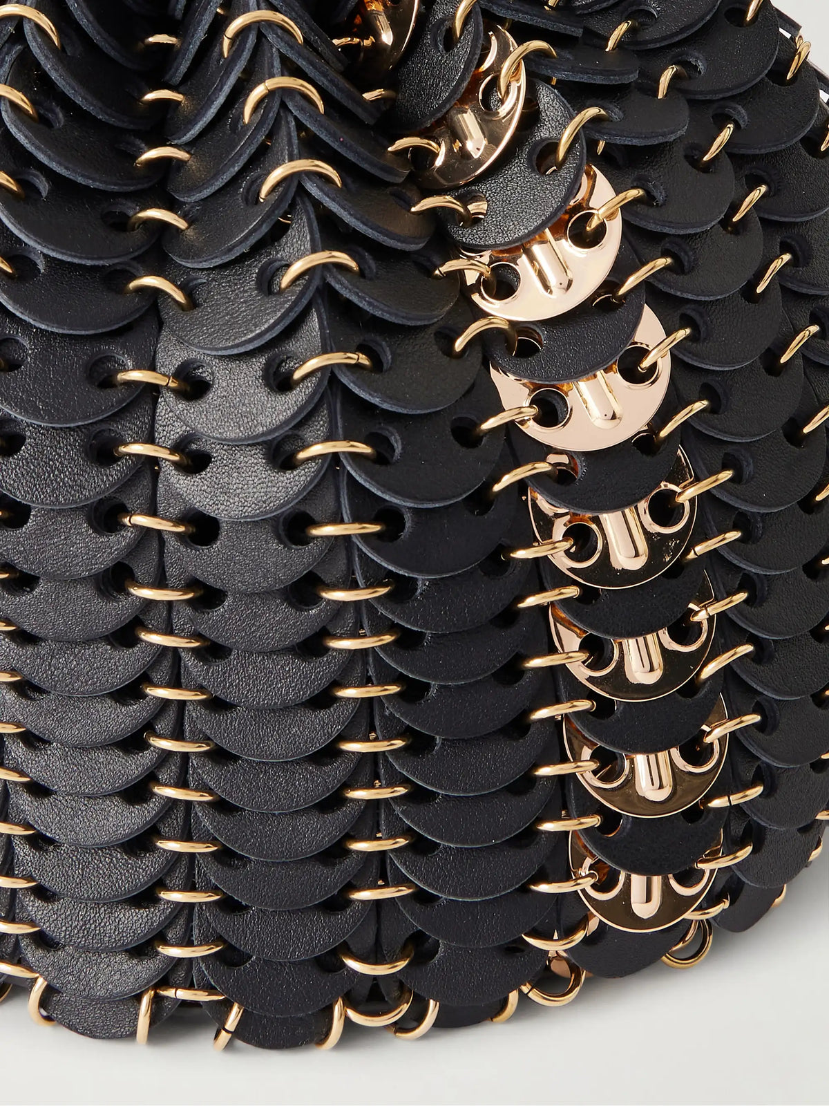 Bucket Flip Reversible Leather And Chainmail Shoulder Bag