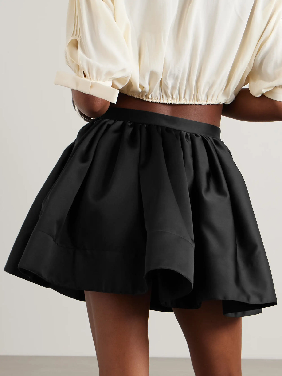 Gathered Mikado Mini Skirt