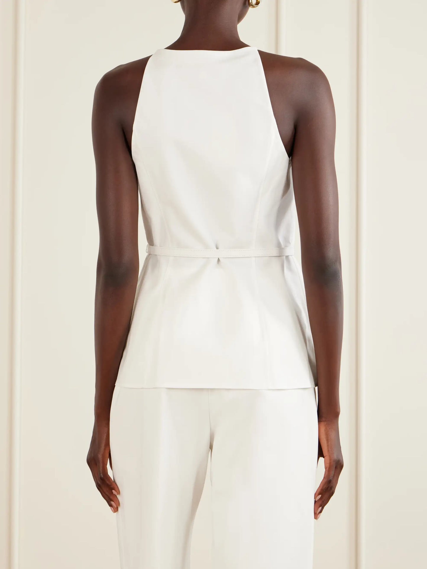 Belted Cotton-blend Blouse