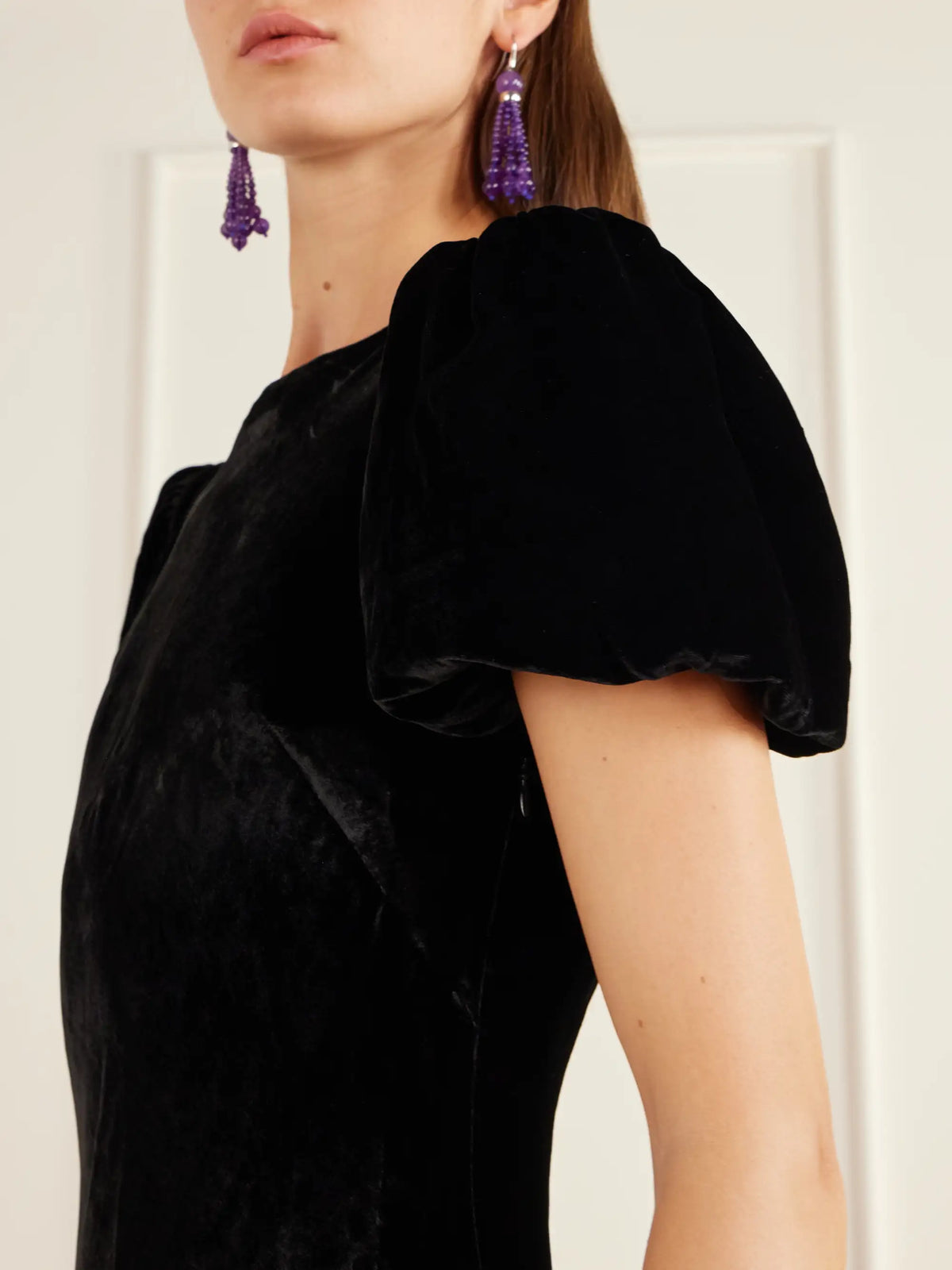 RIXO Anabella Ruffled Velvet And Satin Mini Dress