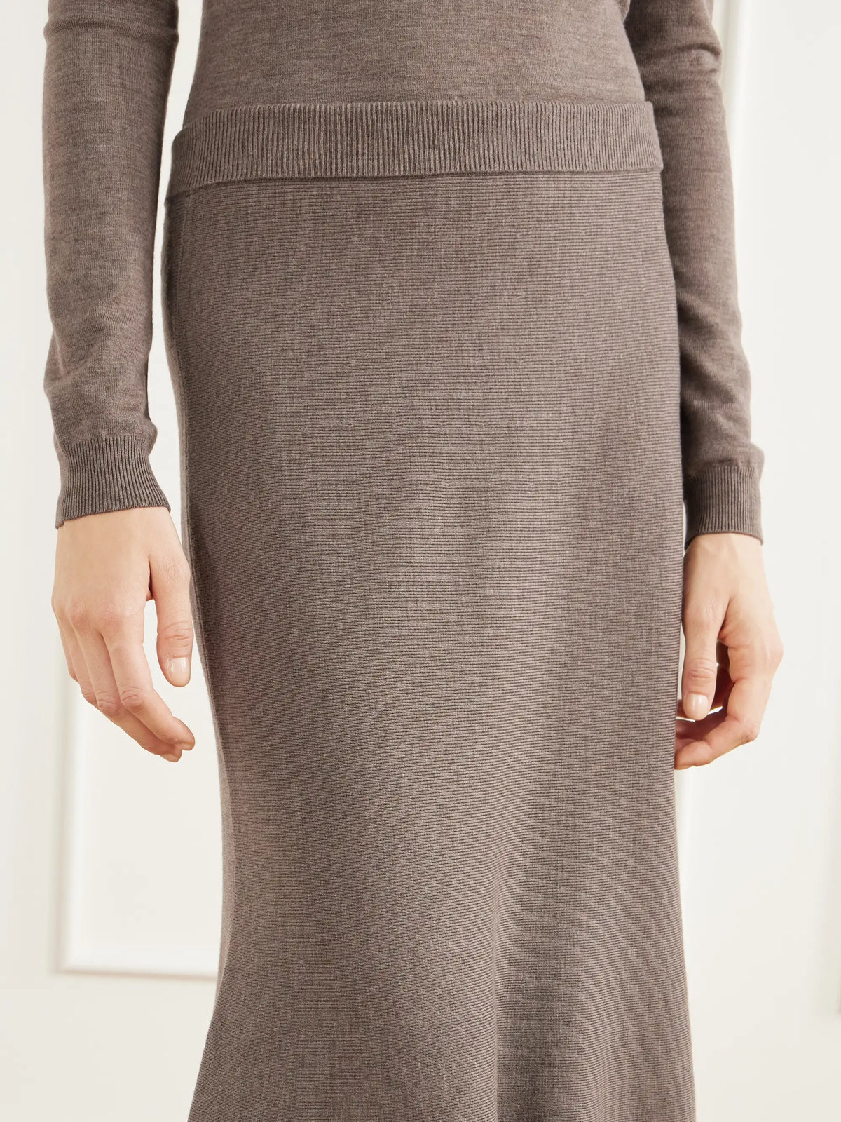 SIMKHAI Atwood Wool Knitted Midi Skirt
