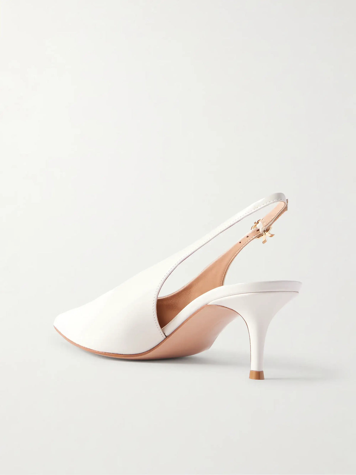 Robbie 55 Polished-leather Slingback Pumps