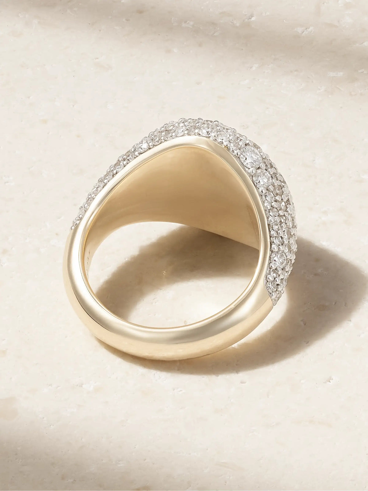 Signature 14-karat Gold Diamond Signet Ring