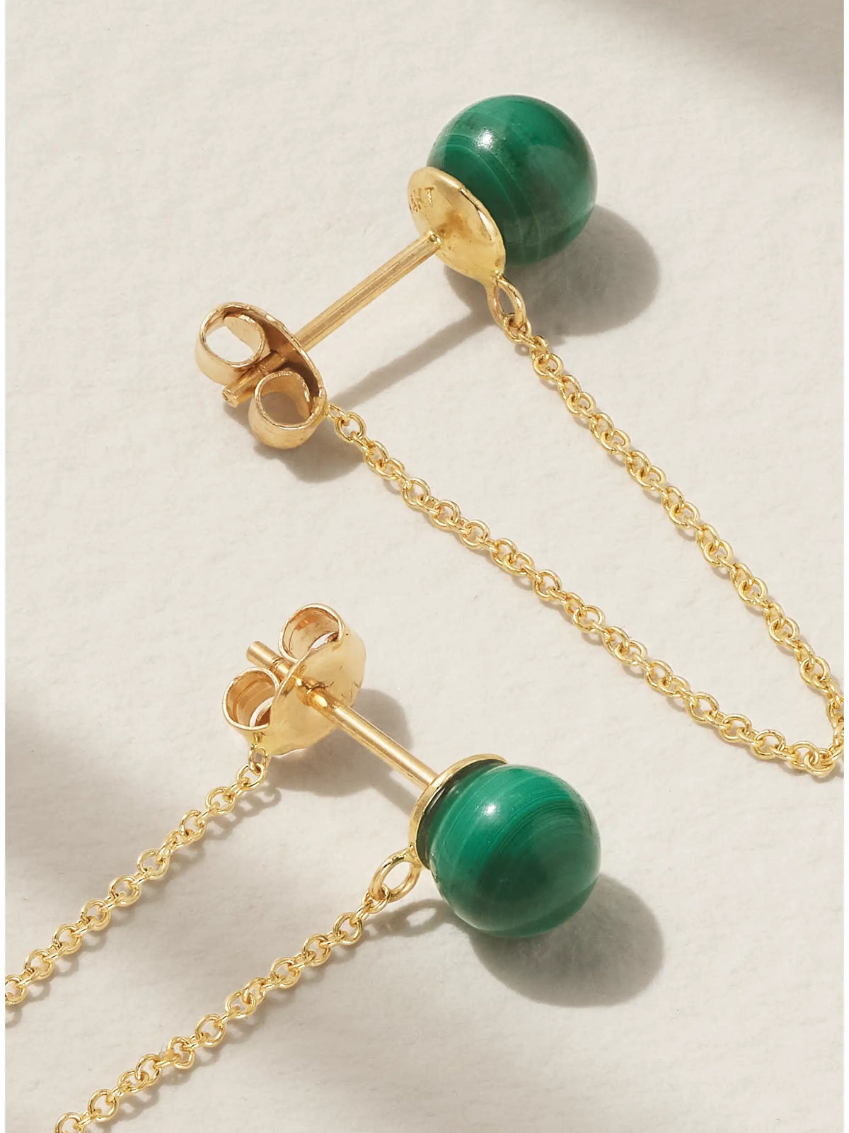 14-karat Gold Malachite Earrings