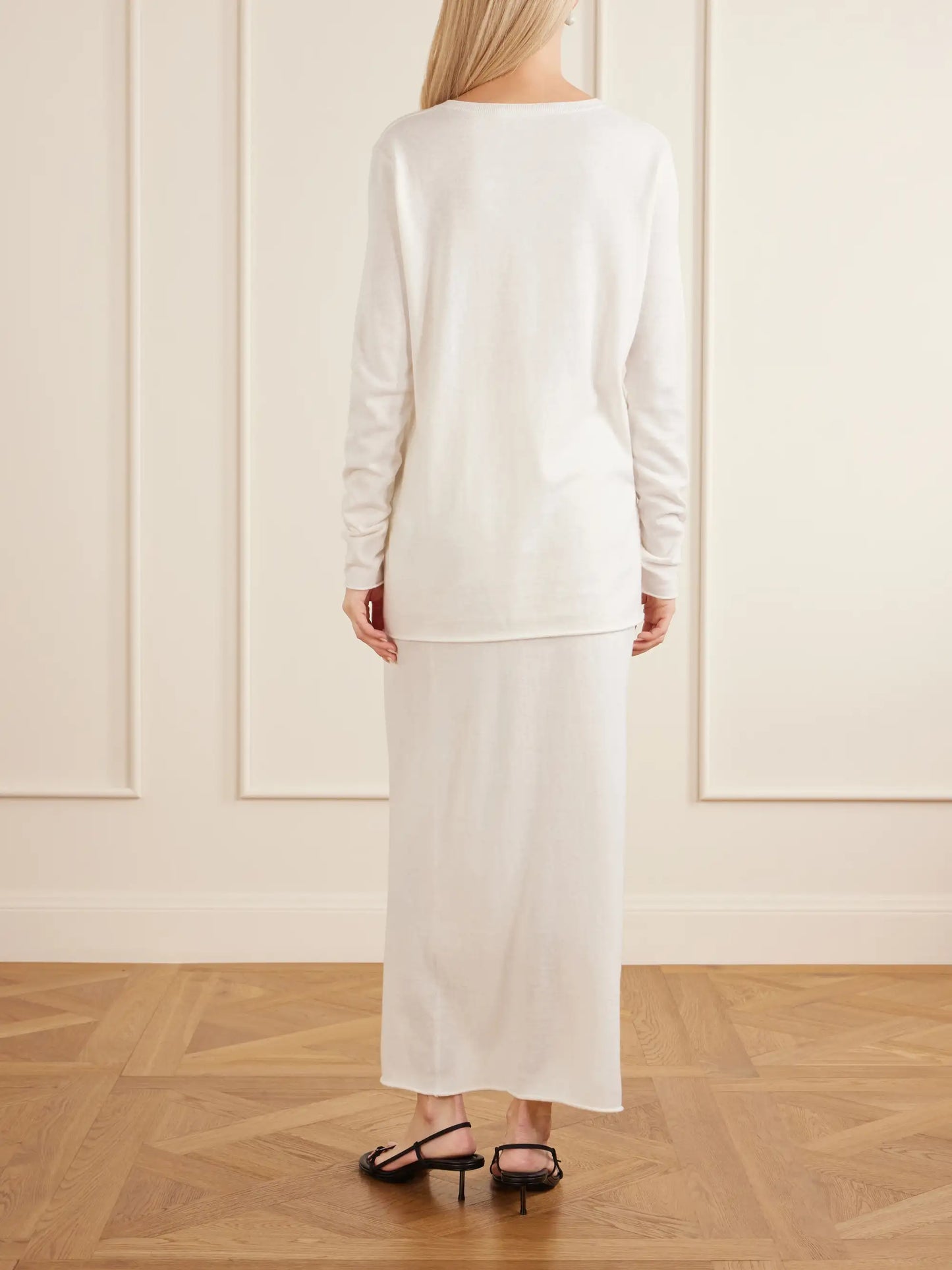 Maurie & Charlotta Cotton And Cashmere-blend Sweater And Maxi Skirt Set