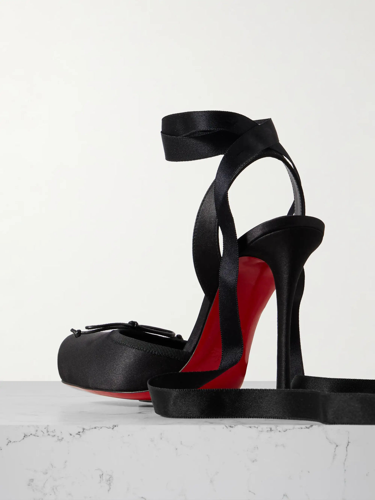 Cassia 100 Bow-detailed Grosgrain-trimmed Satin-crepe Pumps