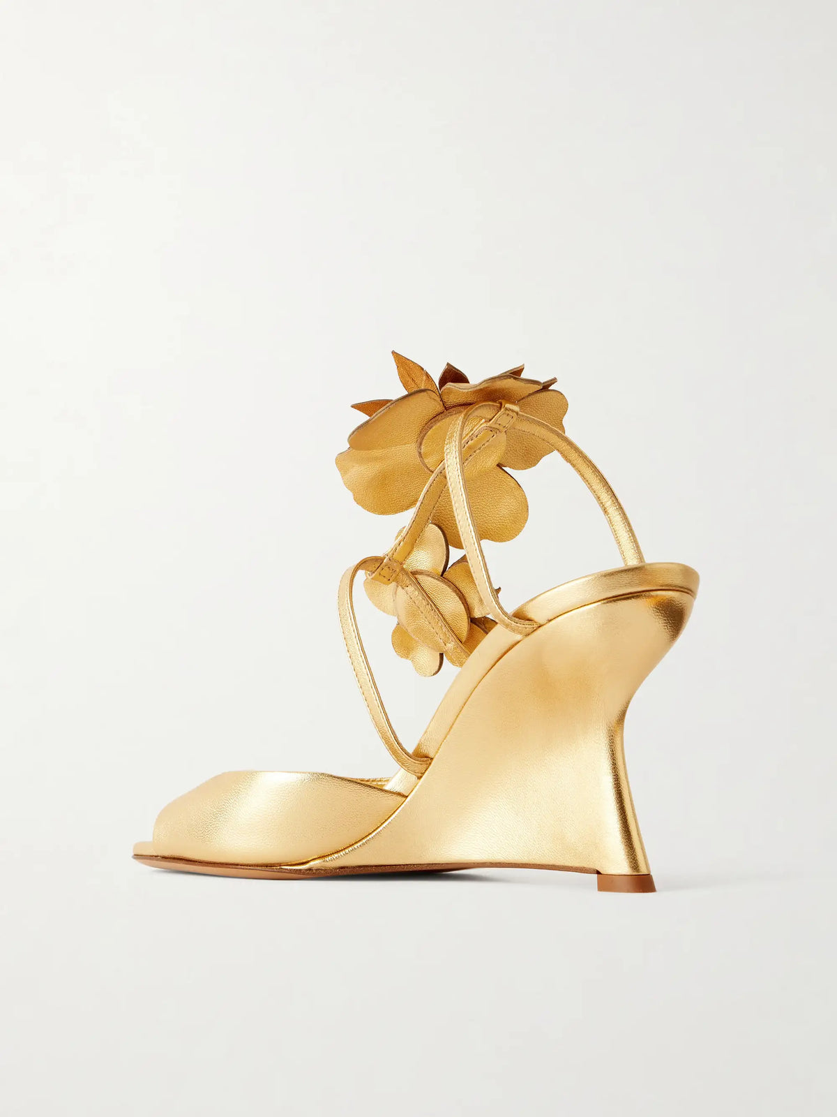 Zimmermann Belara 85 Embellished Metallic Leather Wedge Sandals