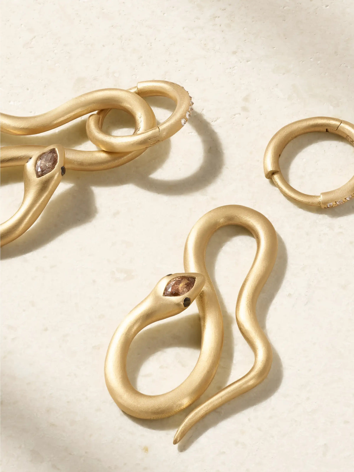Jungle Snake 18-karat Gold Diamond Hoop Earrings