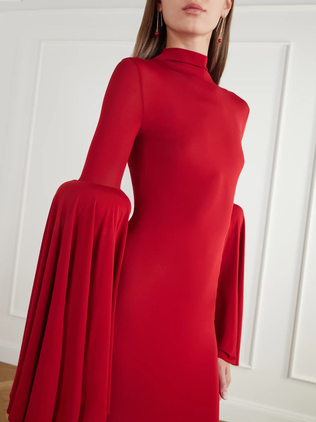 Jean Paul Gaultier Ruffle-trimmed Stretch-jersey Maxi Dress