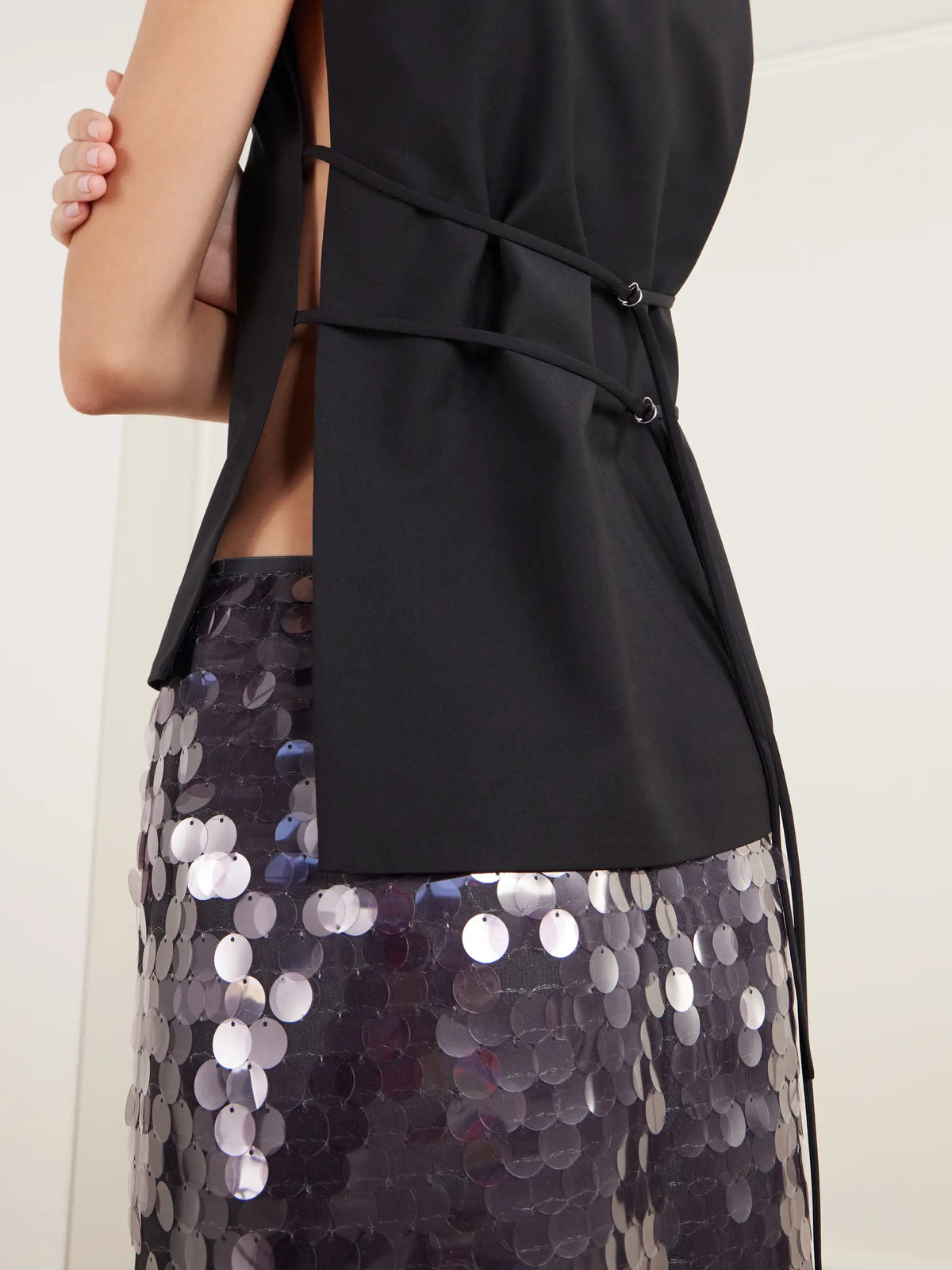 Tibi Tie-detailed Crepe Top