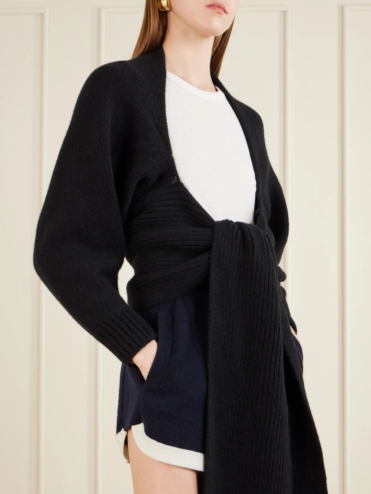 KALLMEYER Suki Shrug Ribbed-knit Wool And Cashmere-blend Cardigan