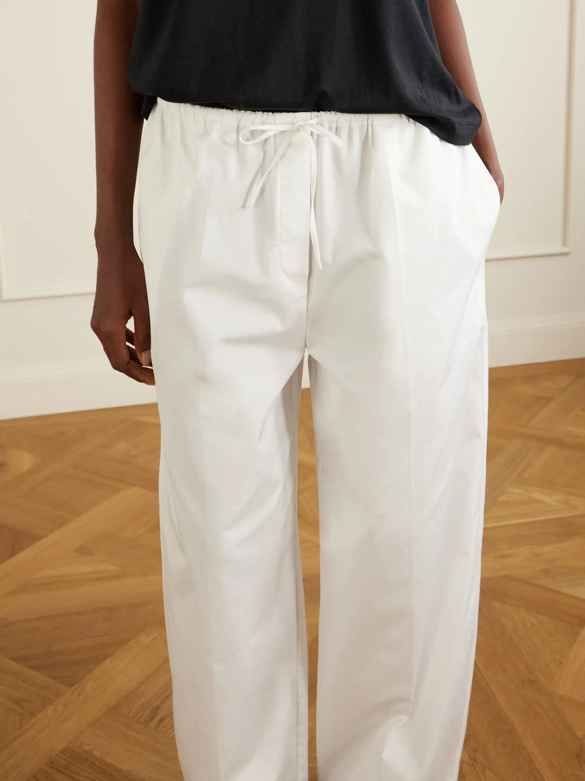 Cotton Wide-leg Drawstring Balloon Pants