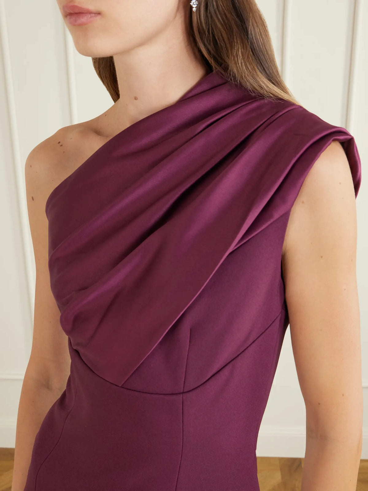 Gabriela Pleated Satin Gown