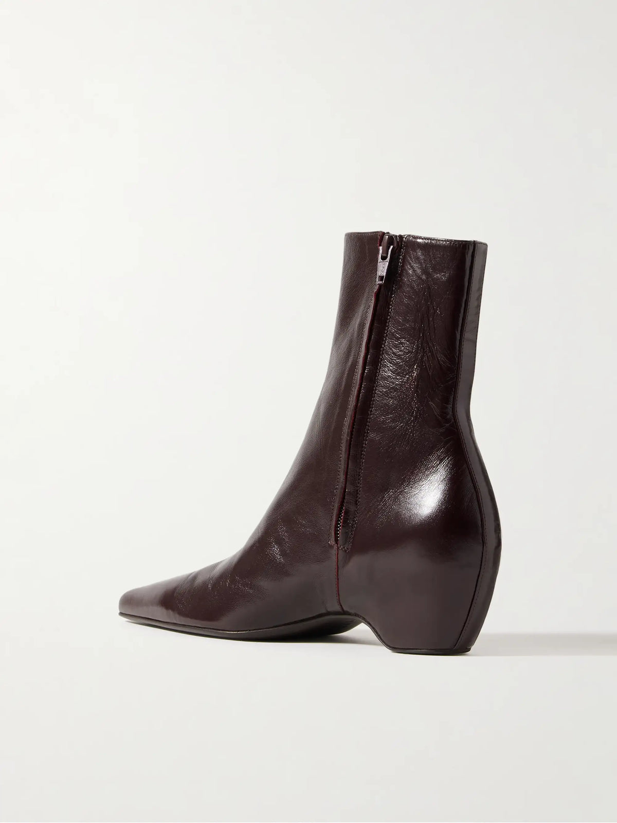 Sybil Glossed-leather Ankle Boots